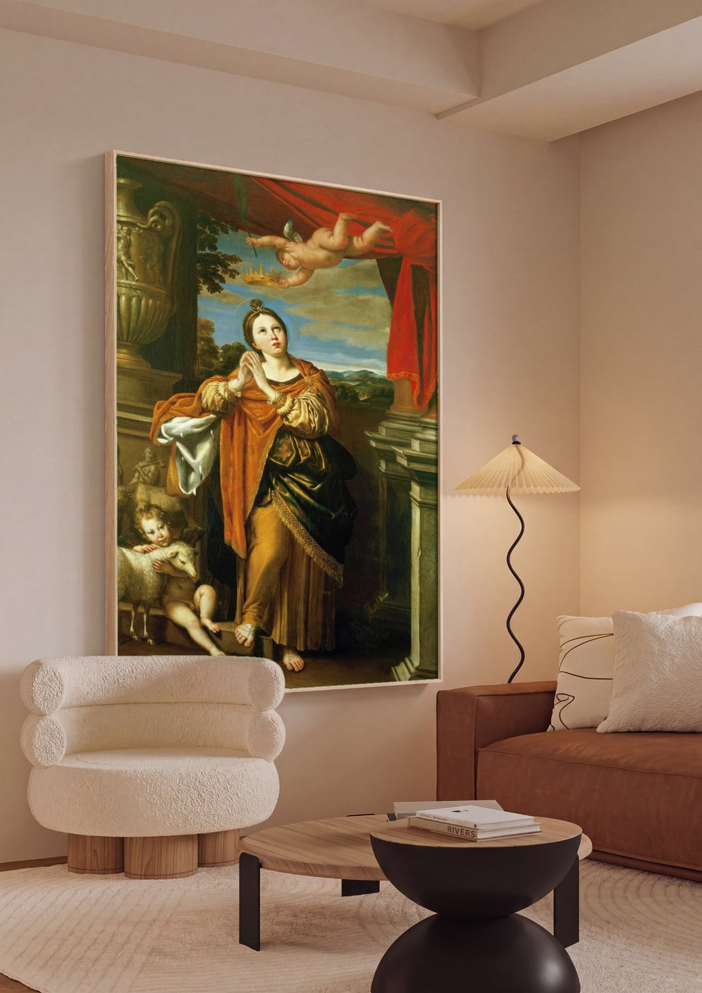 Quadro Decorativo Santa Inês - Domenichino em ambiente decorado