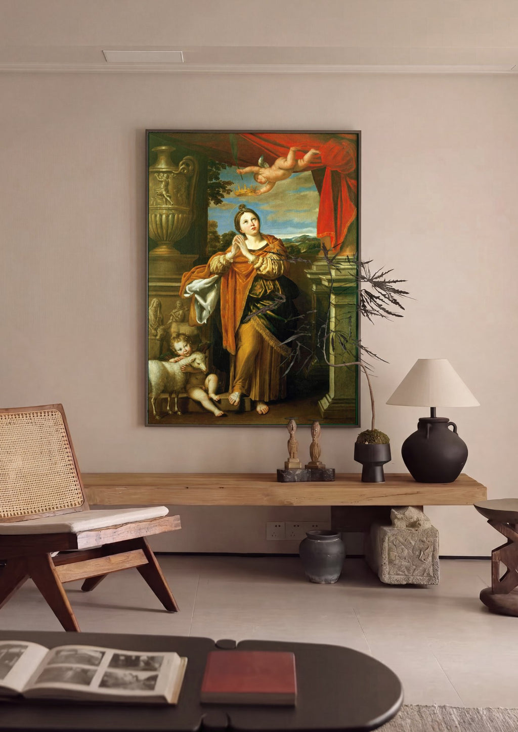 Quadro Decorativo Santa Inês - Domenichino em ambiente decorado