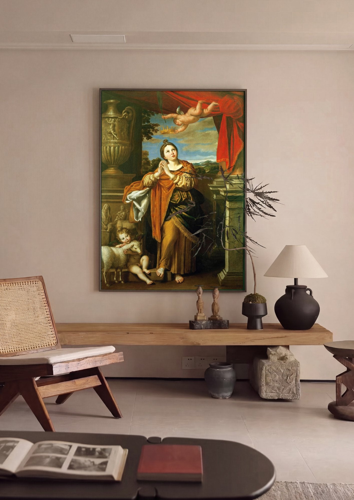 Quadro Decorativo Santa Inês - Domenichino em ambiente decorado