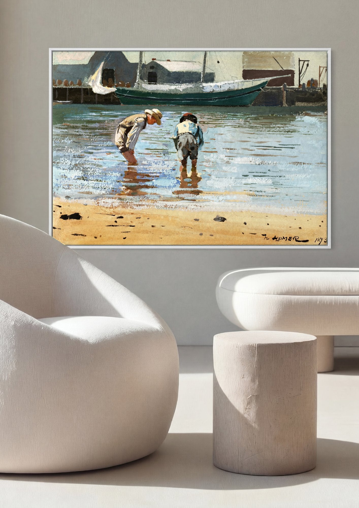 Quadro Decorativo Boys in a Pasture - Winslow Homer em ambiente decorado