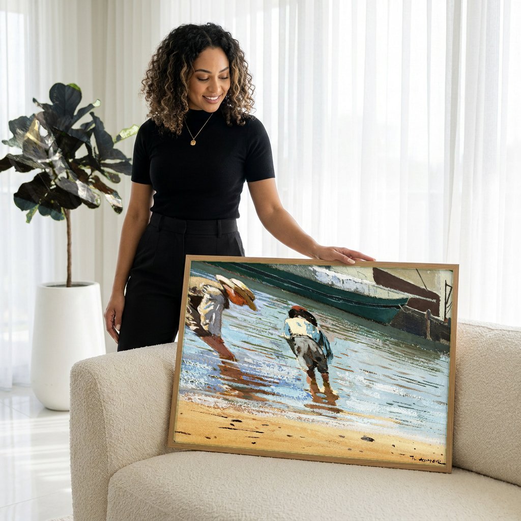Quadro Decorativo Boys in a Pasture - Winslow Homer com modelo em ambiente