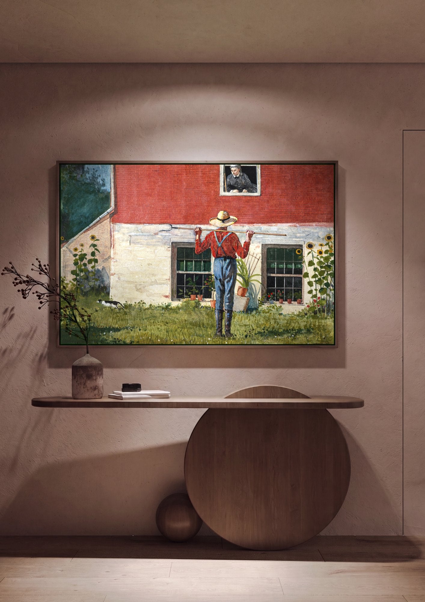 Quadro Decorativo A Casa da Fazenda - Winslow Homer em ambiente decorado