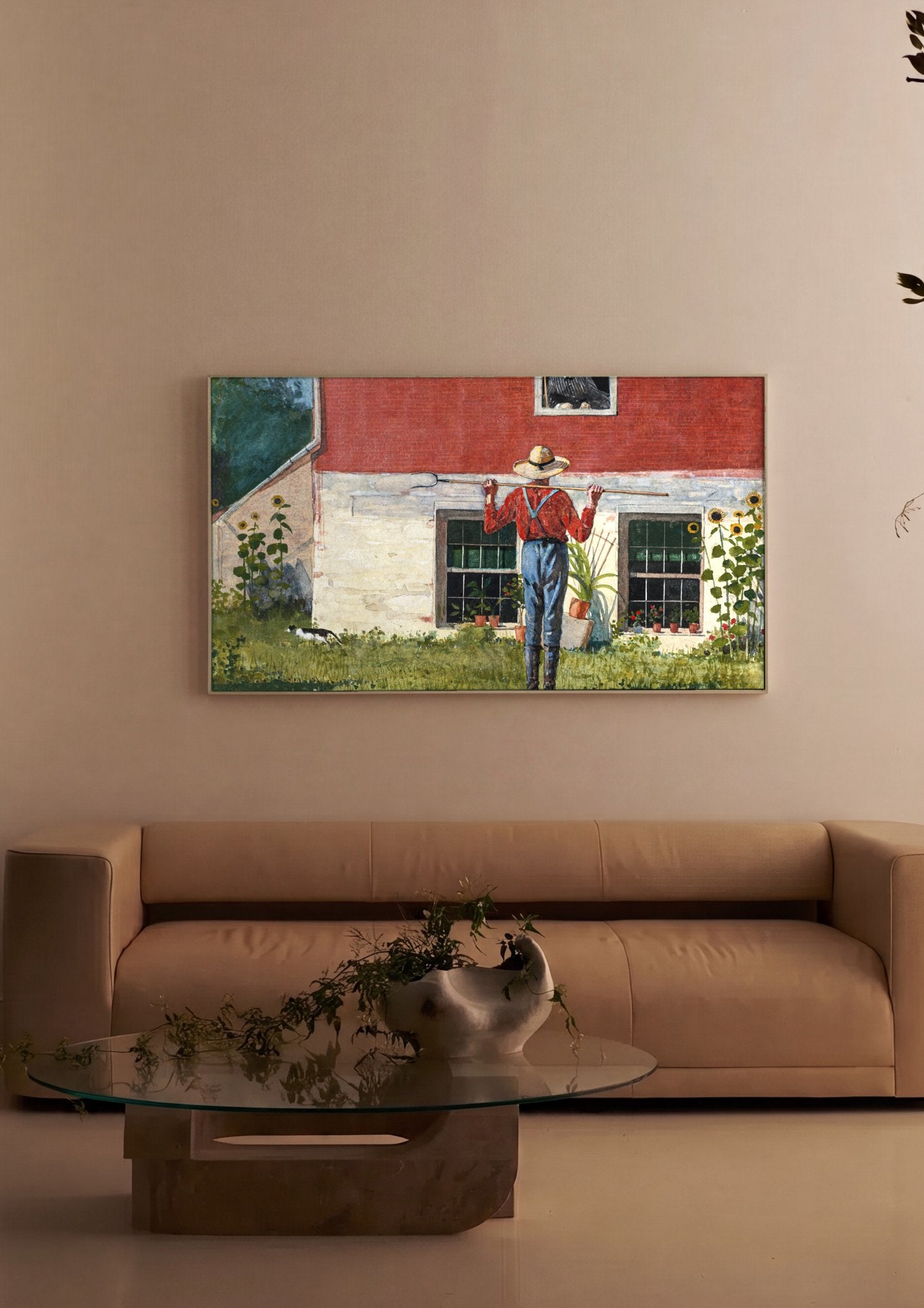 Quadro Decorativo A Casa da Fazenda - Winslow Homer em ambiente decorado