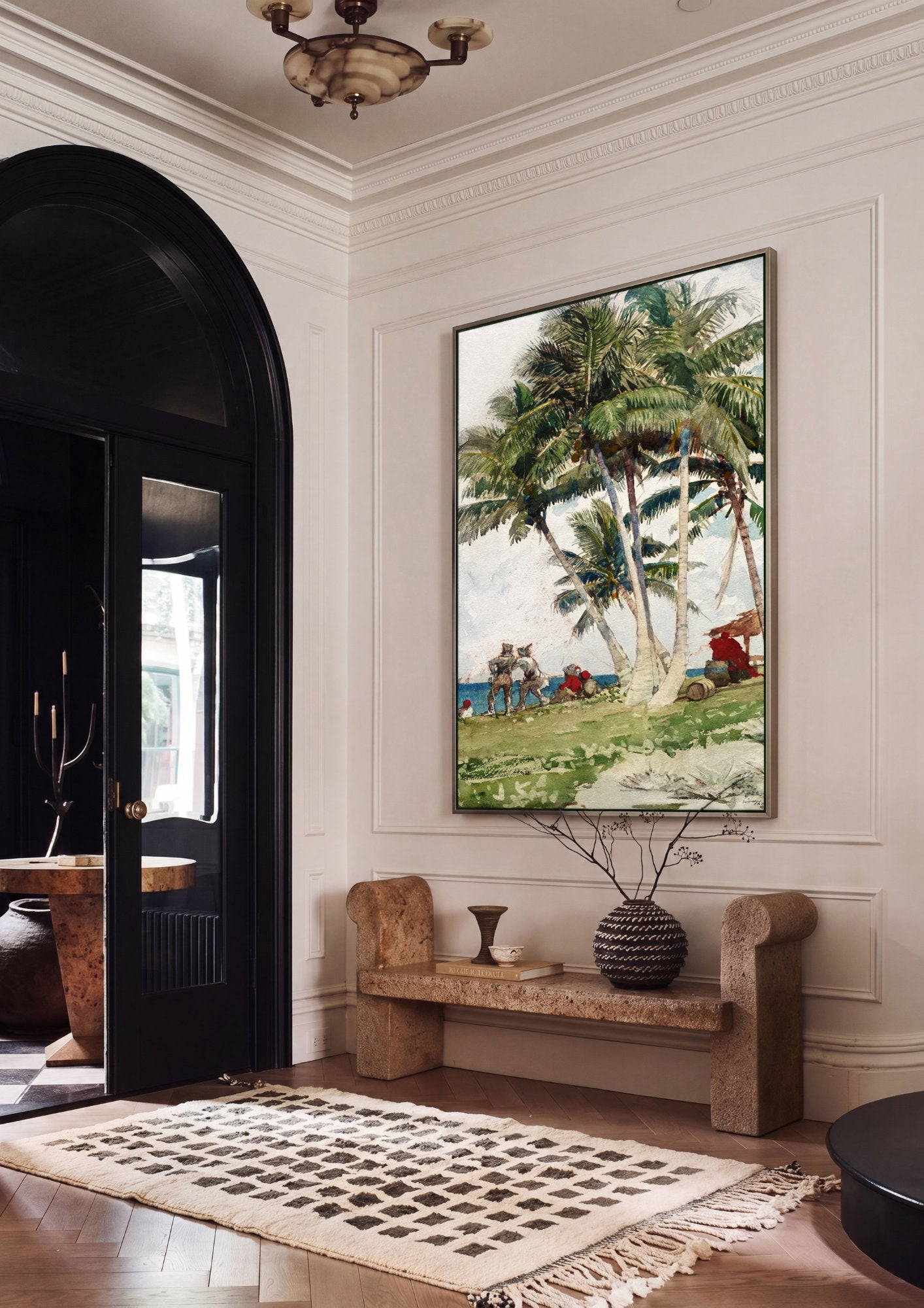 Quadro Decorativo A Praia de Nassau - Winslow Homer em ambiente decorado