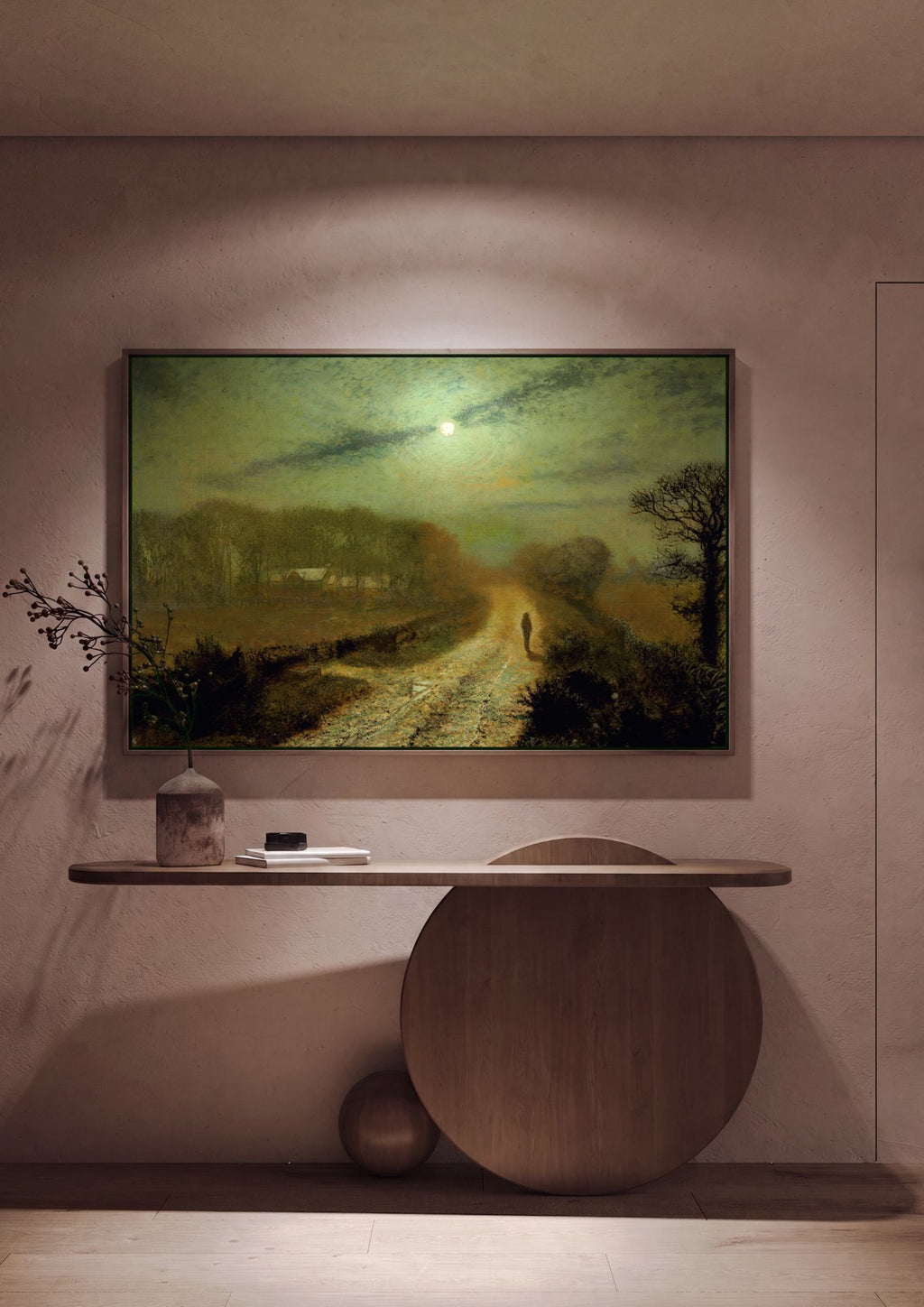 Quadro Decorativo Noite Luar - John Atkinson Grimshaw em ambiente decorado