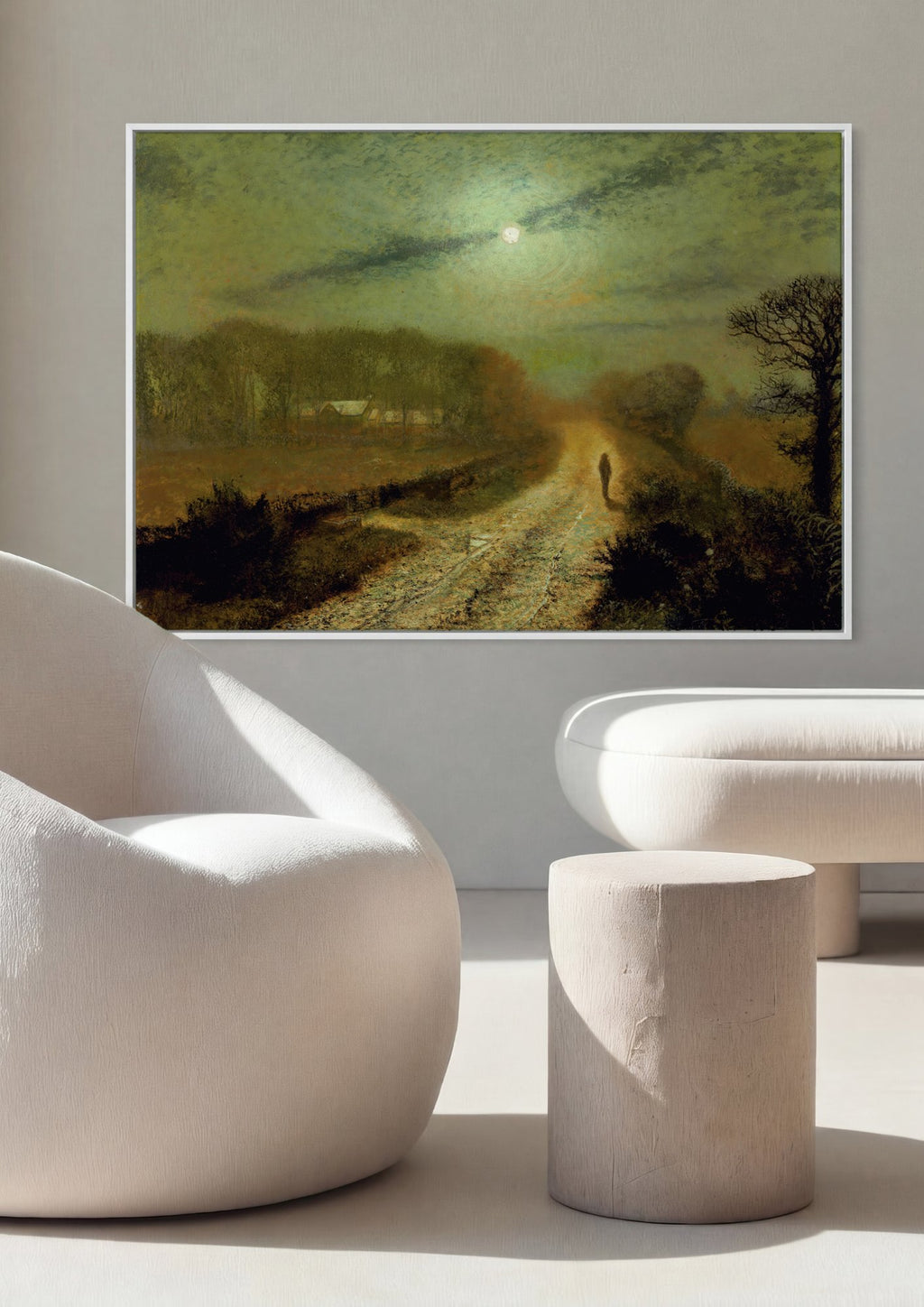 Quadro Decorativo Noite Luar - John Atkinson Grimshaw em ambiente decorado