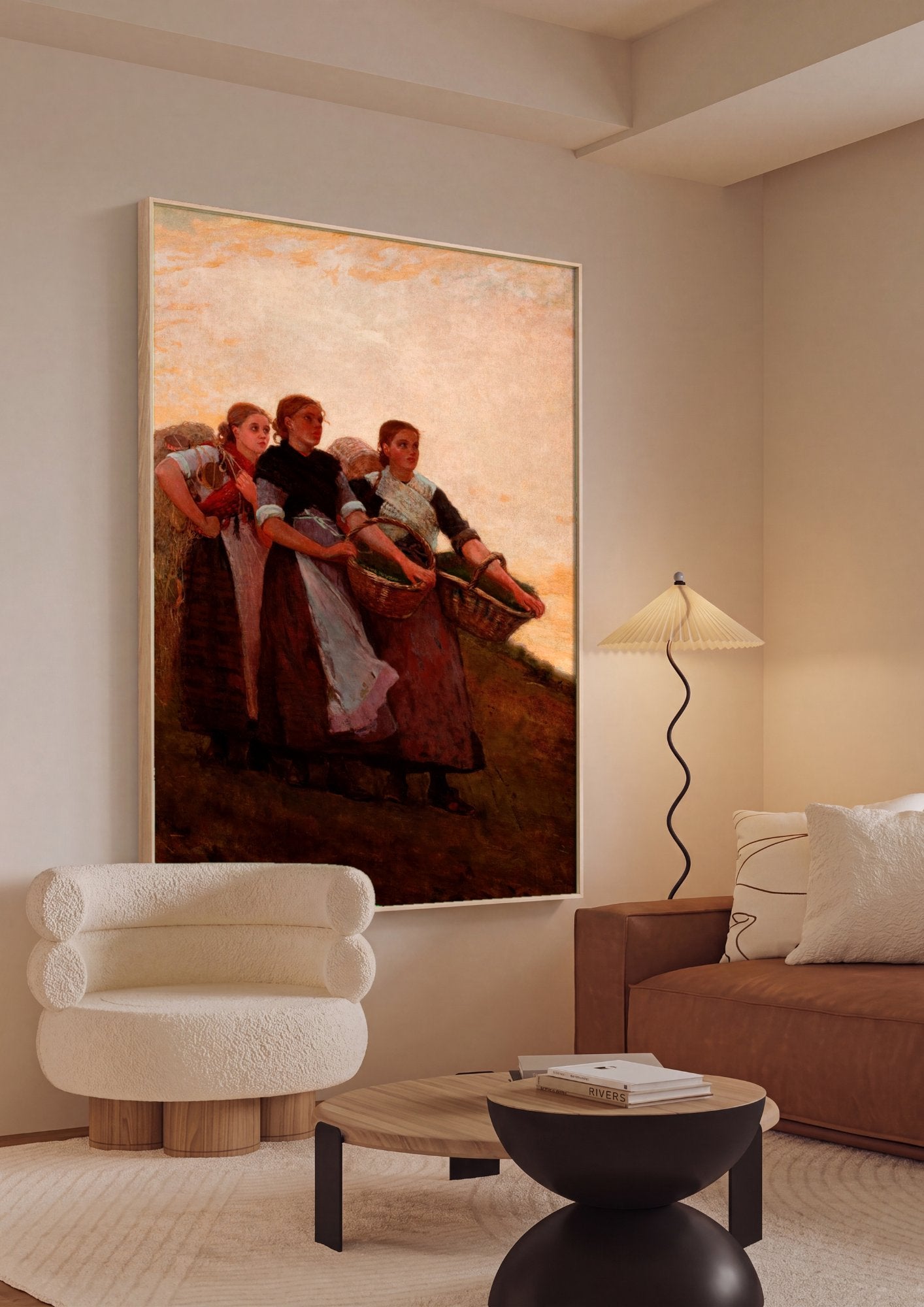 Quadro Decorativo The Berry Pickers - Winslow Homer em ambiente decorado