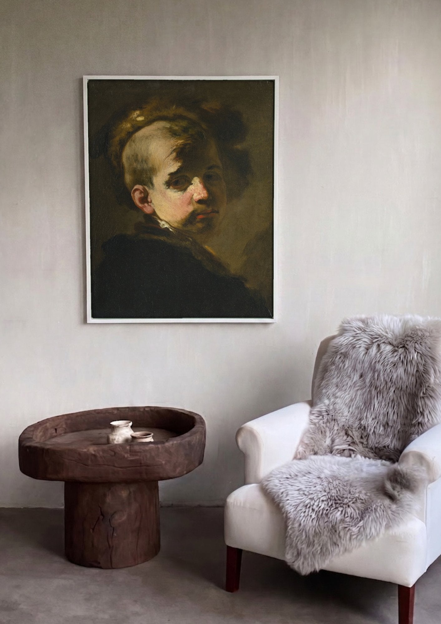 Quadro Decorativo 'Autorretrato' - Luca Giordano em ambiente decorado
