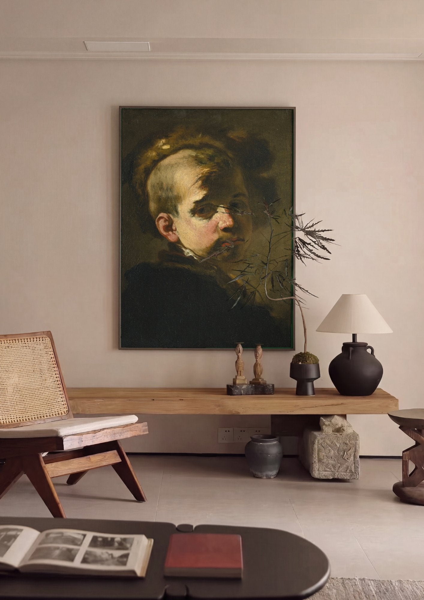 Quadro Decorativo 'Autorretrato' - Luca Giordano em ambiente decorado