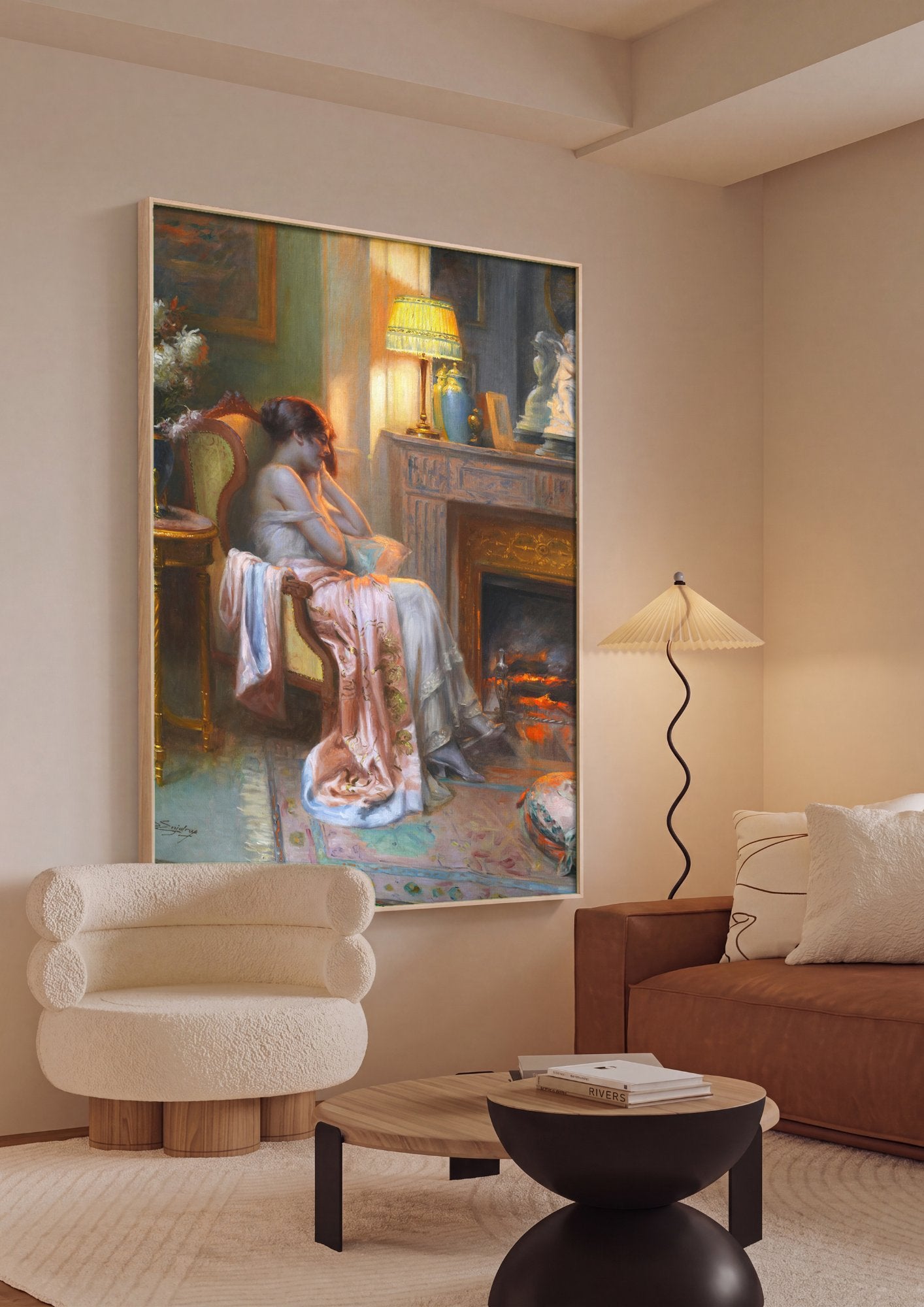 Quadro Decorativo A Leitura ou Interior com Mulher - Delphin Enjolras em ambiente decorado