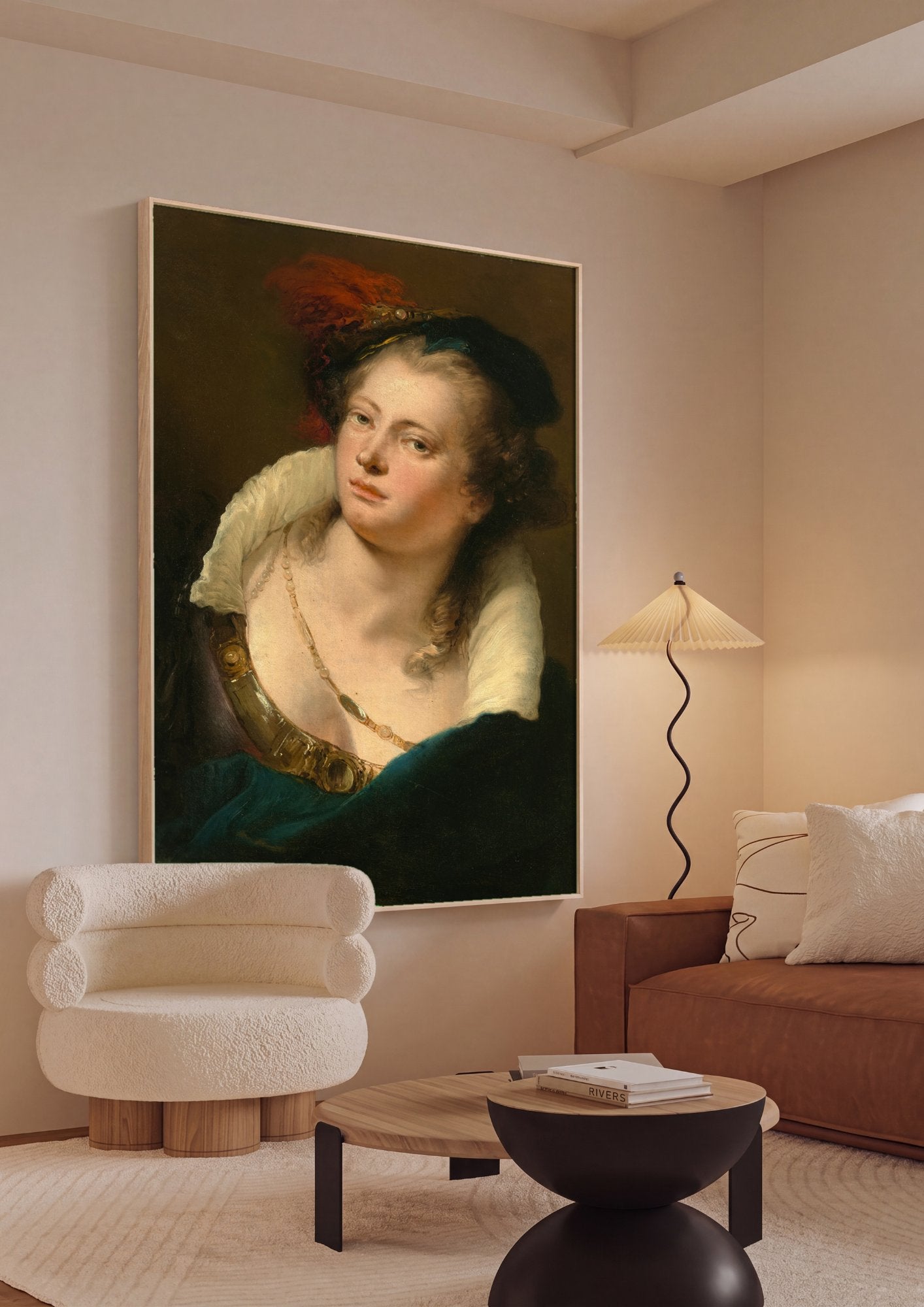 Quadro Decorativo Retrato de Mulher - Giovanni Battista Tiepolo em ambiente decorado