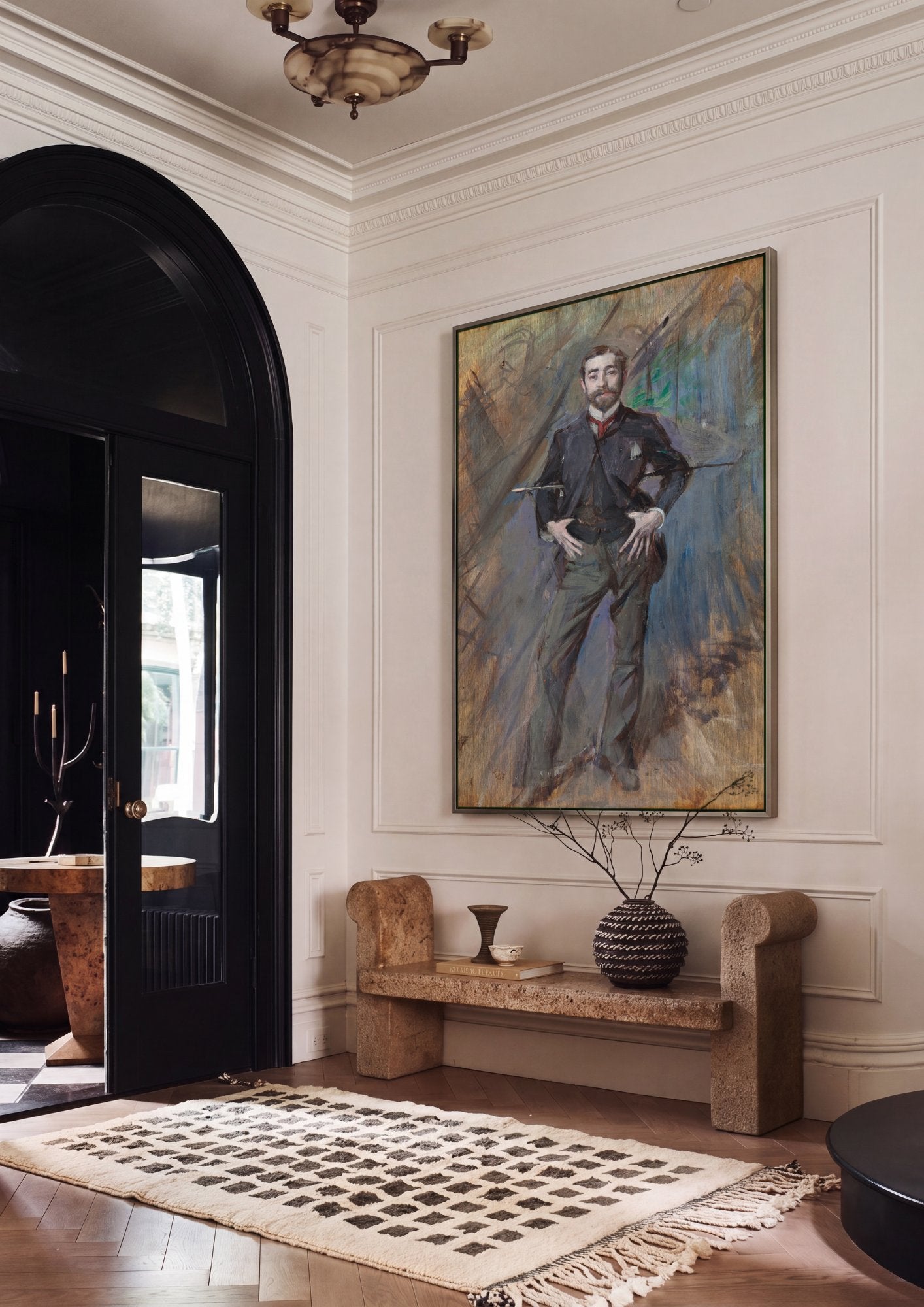Quadro Decorativo Retrato Masculino - Giovanni Boldini em ambiente decorado