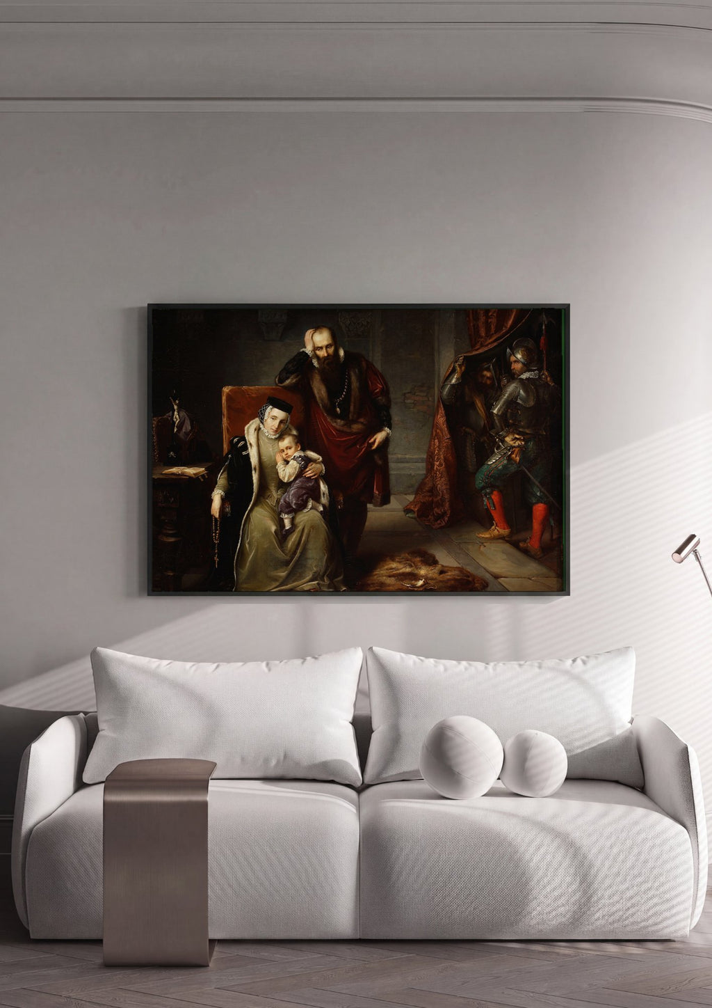 Quadro Decorativo A Partida de D. Henrique II - Józef Simmler em ambiente decorado