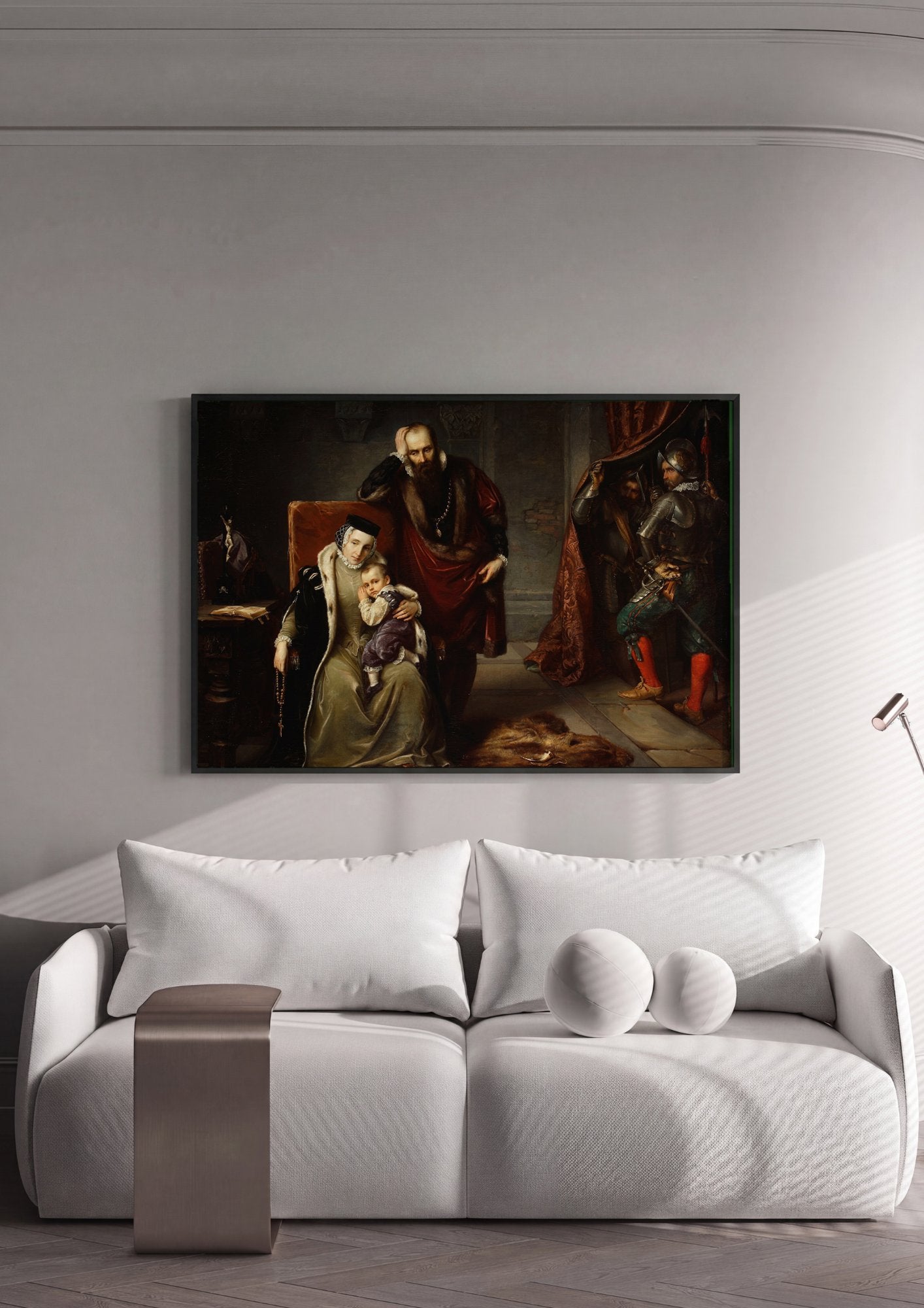 Quadro Decorativo A Partida de D. Henrique II - Józef Simmler em ambiente decorado