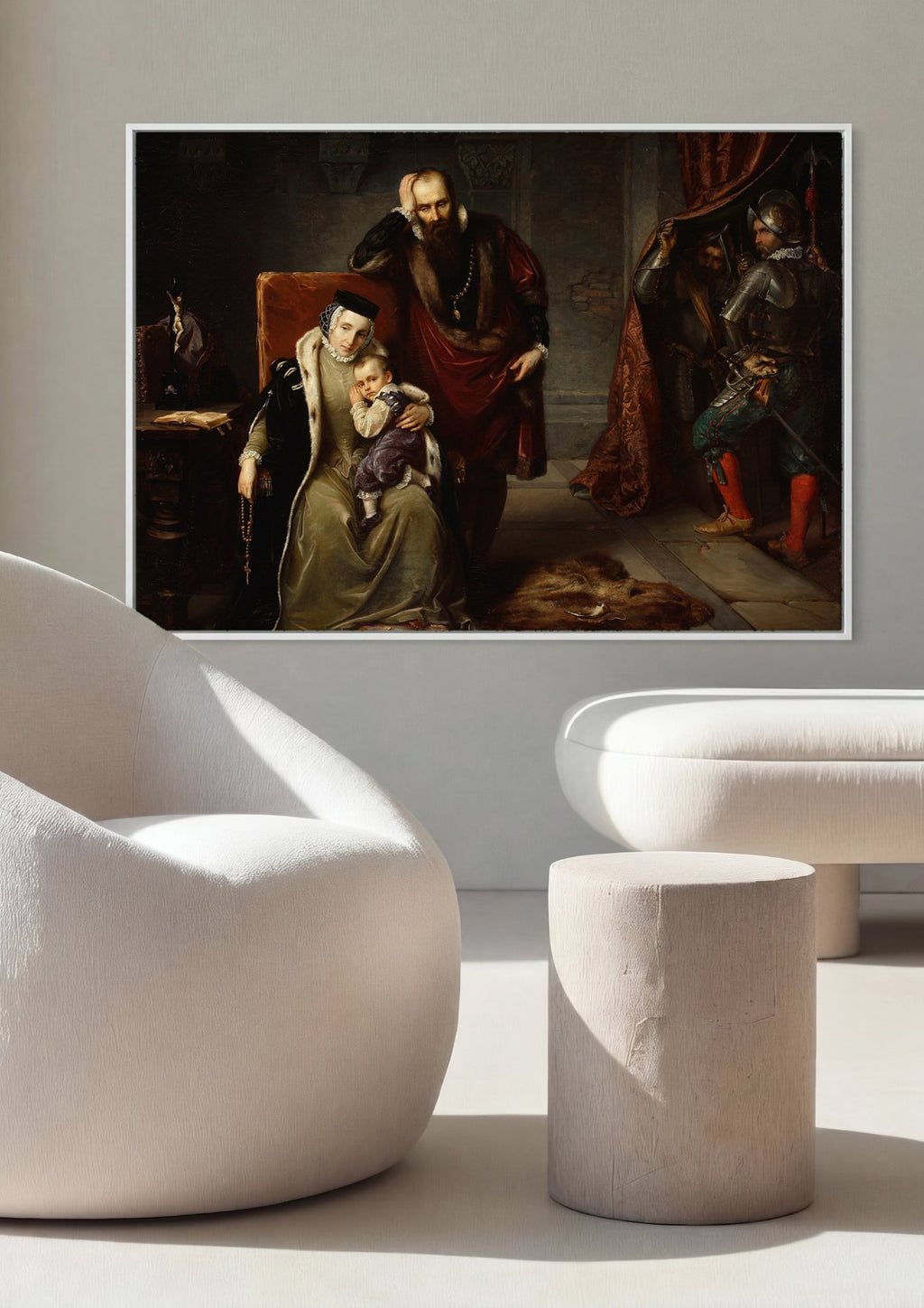 Quadro Decorativo A Partida de D. Henrique II - Józef Simmler em ambiente decorado