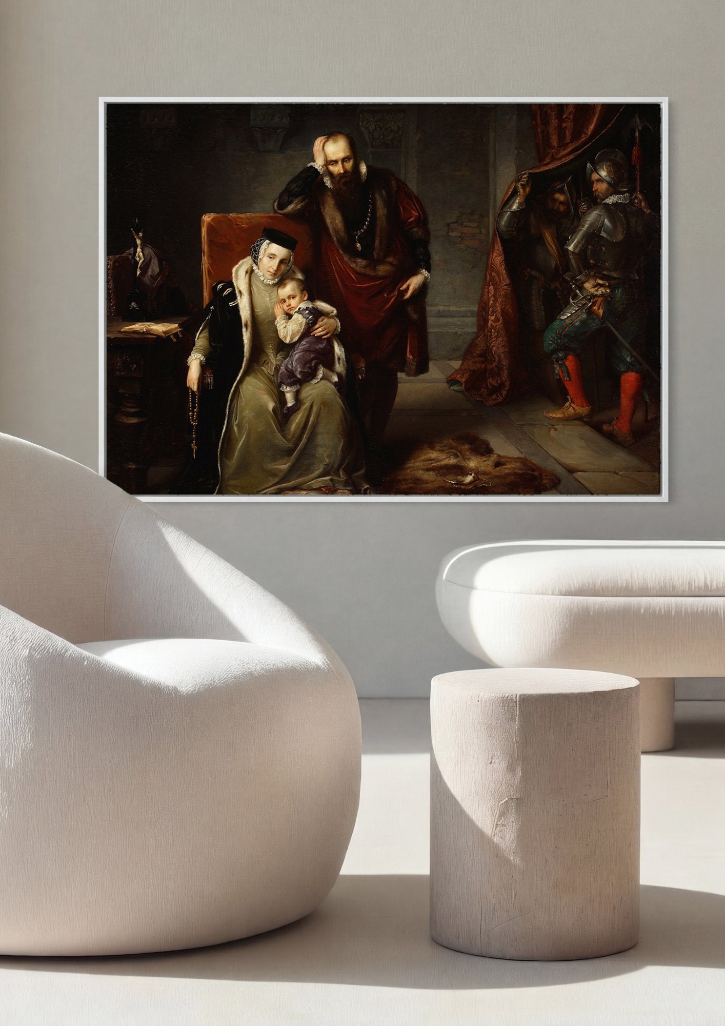 Quadro Decorativo A Partida de D. Henrique II - Józef Simmler em ambiente decorado
