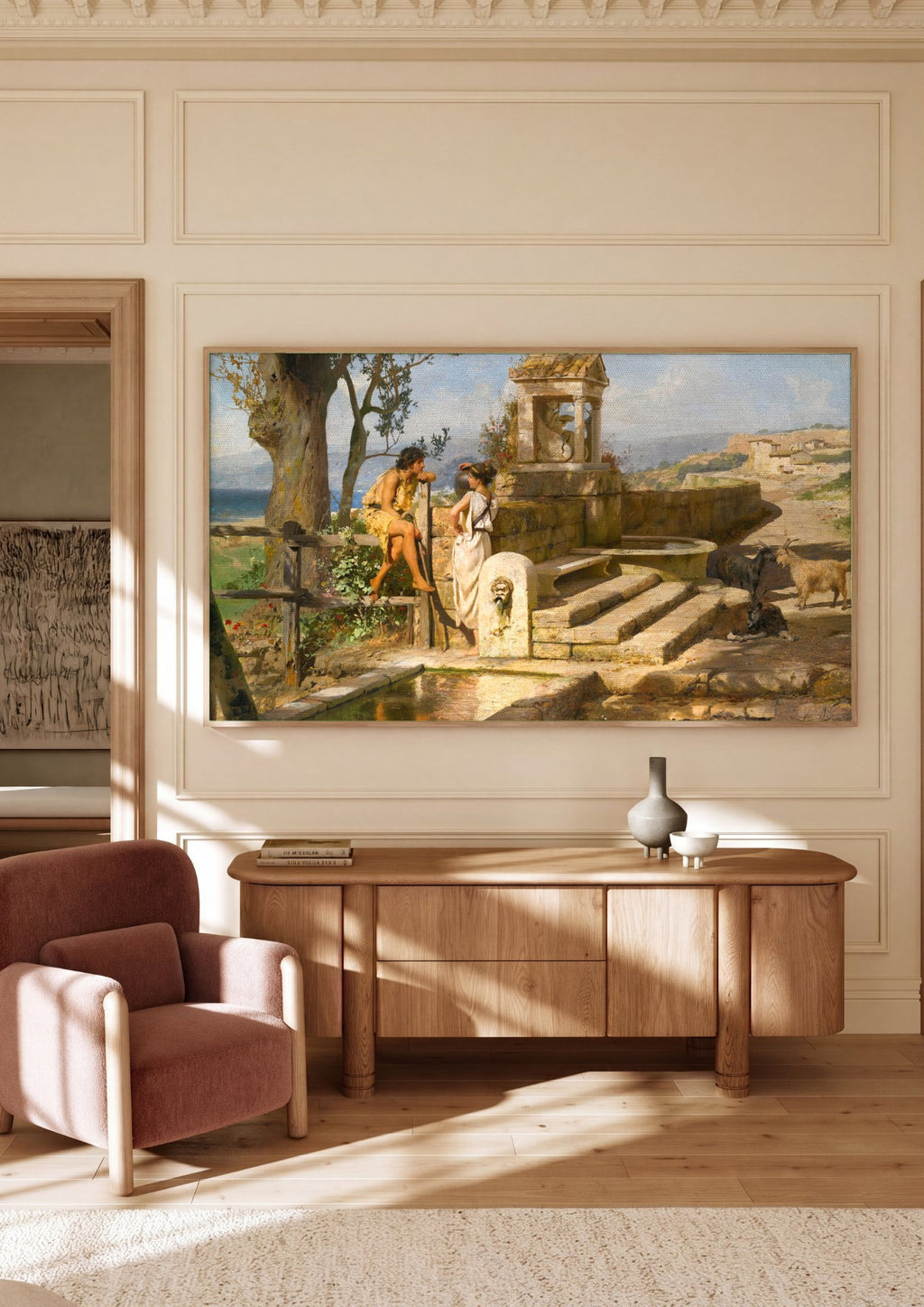 Quadro Decorativo A Fonte - Henryk Siemiradzki em ambiente decorado