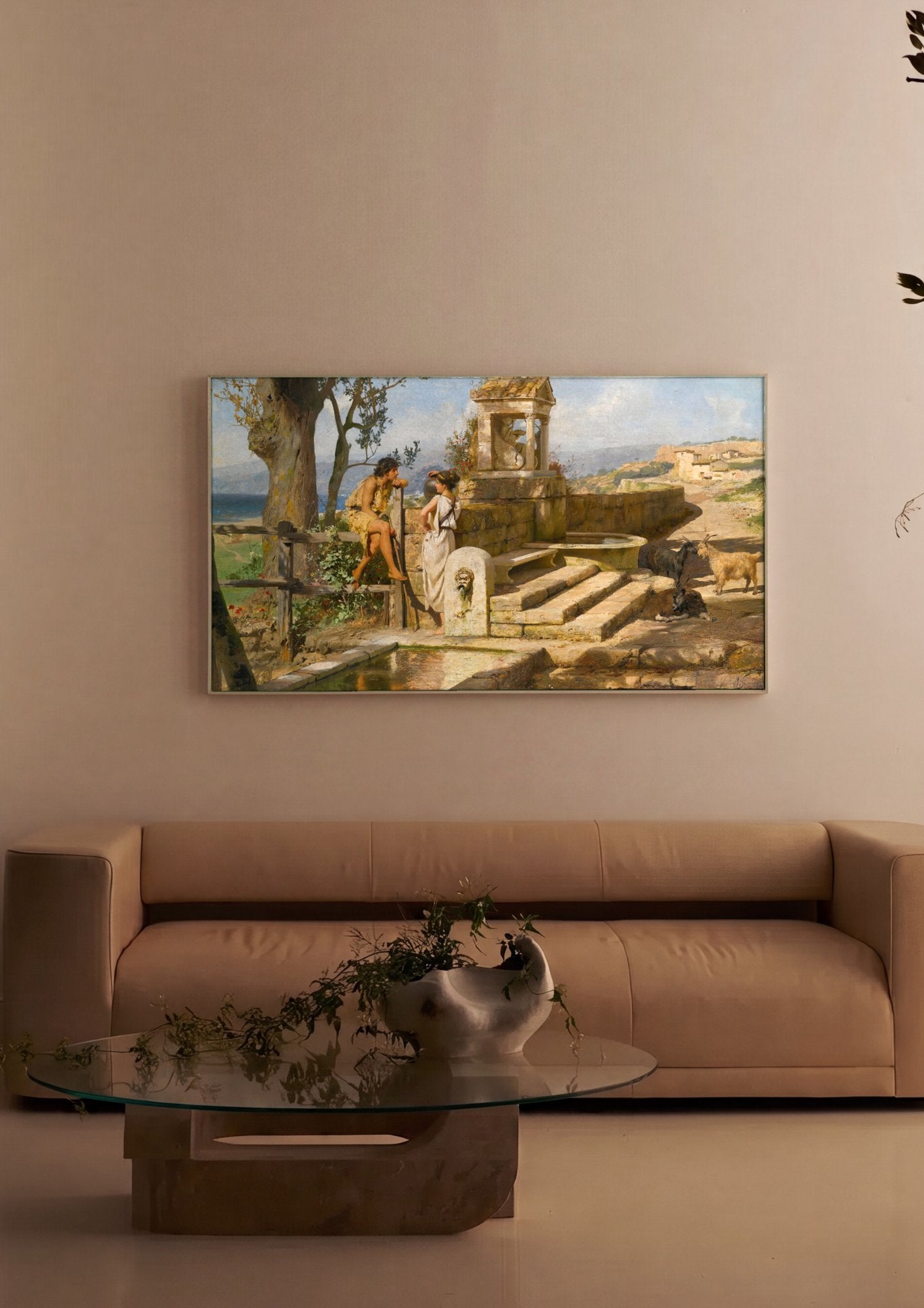 Quadro Decorativo A Fonte - Henryk Siemiradzki em ambiente decorado