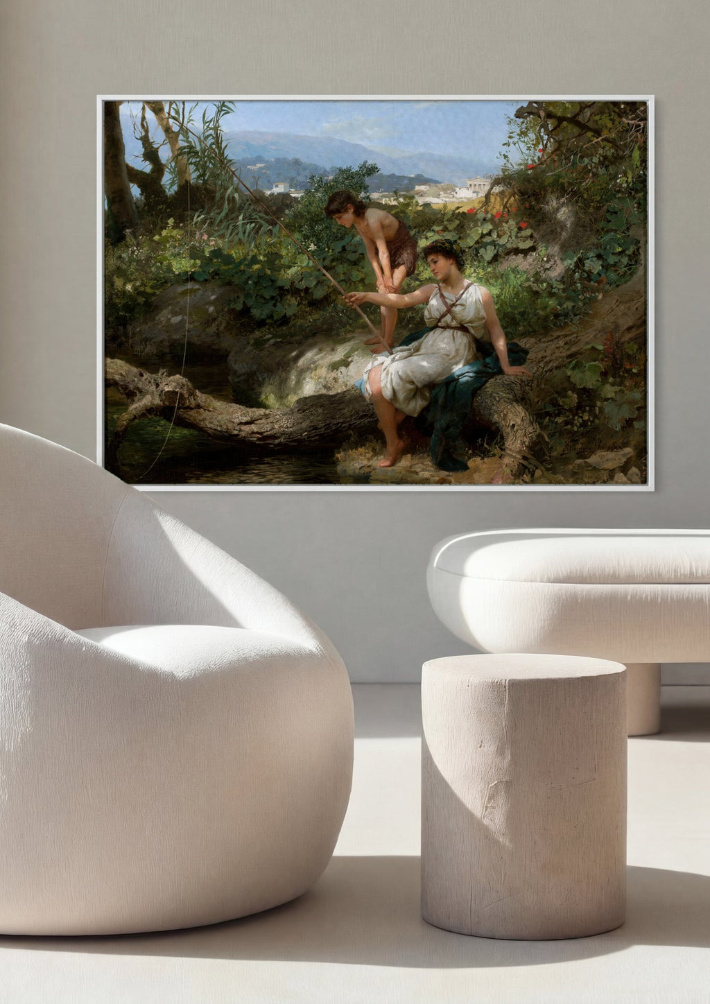 Quadro Decorativo A Pesca - Henryk Siemiradzki em ambiente decorado