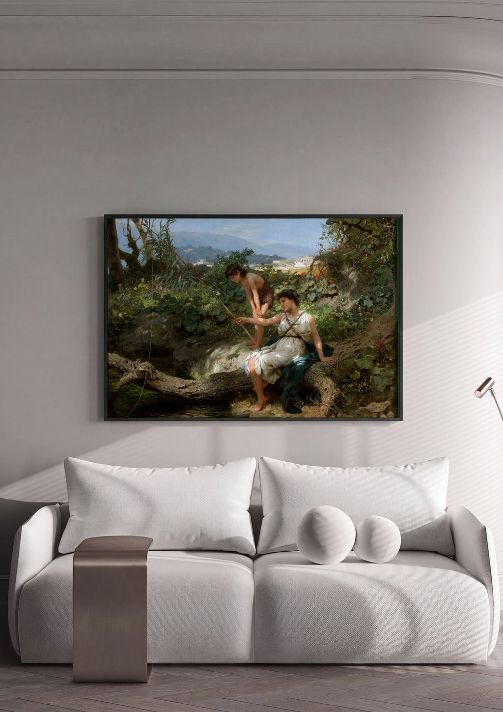 Quadro Decorativo A Pesca - Henryk Siemiradzki em ambiente decorado
