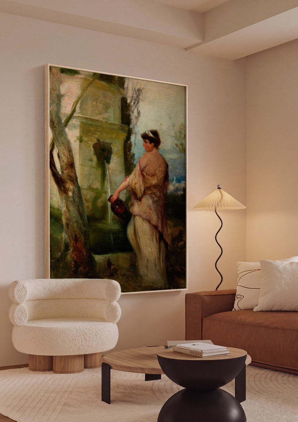 Quadro Decorativo A Fonte - Henryk Siemiradzki em ambiente decorado