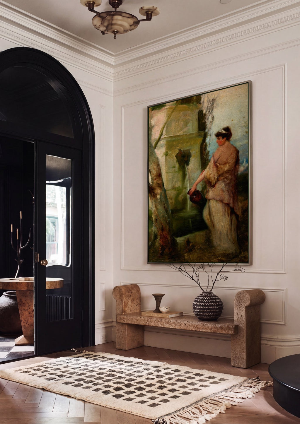 Quadro Decorativo A Fonte - Henryk Siemiradzki em ambiente decorado
