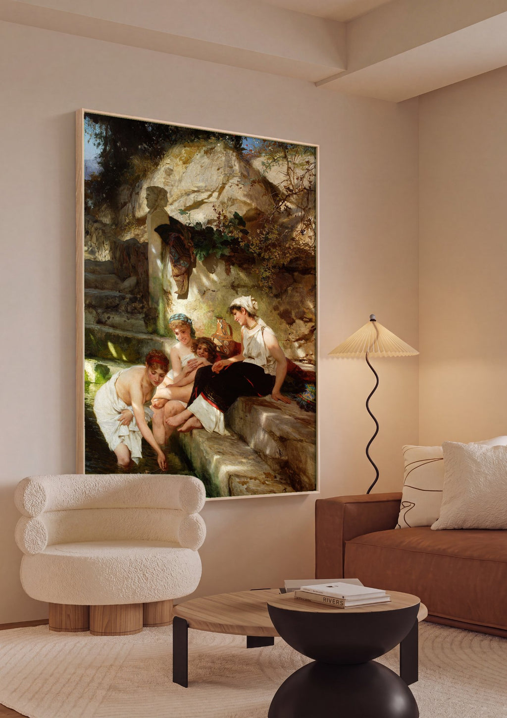 Quadro Decorativo A Fonte - Henryk Siemiradzki em ambiente decorado