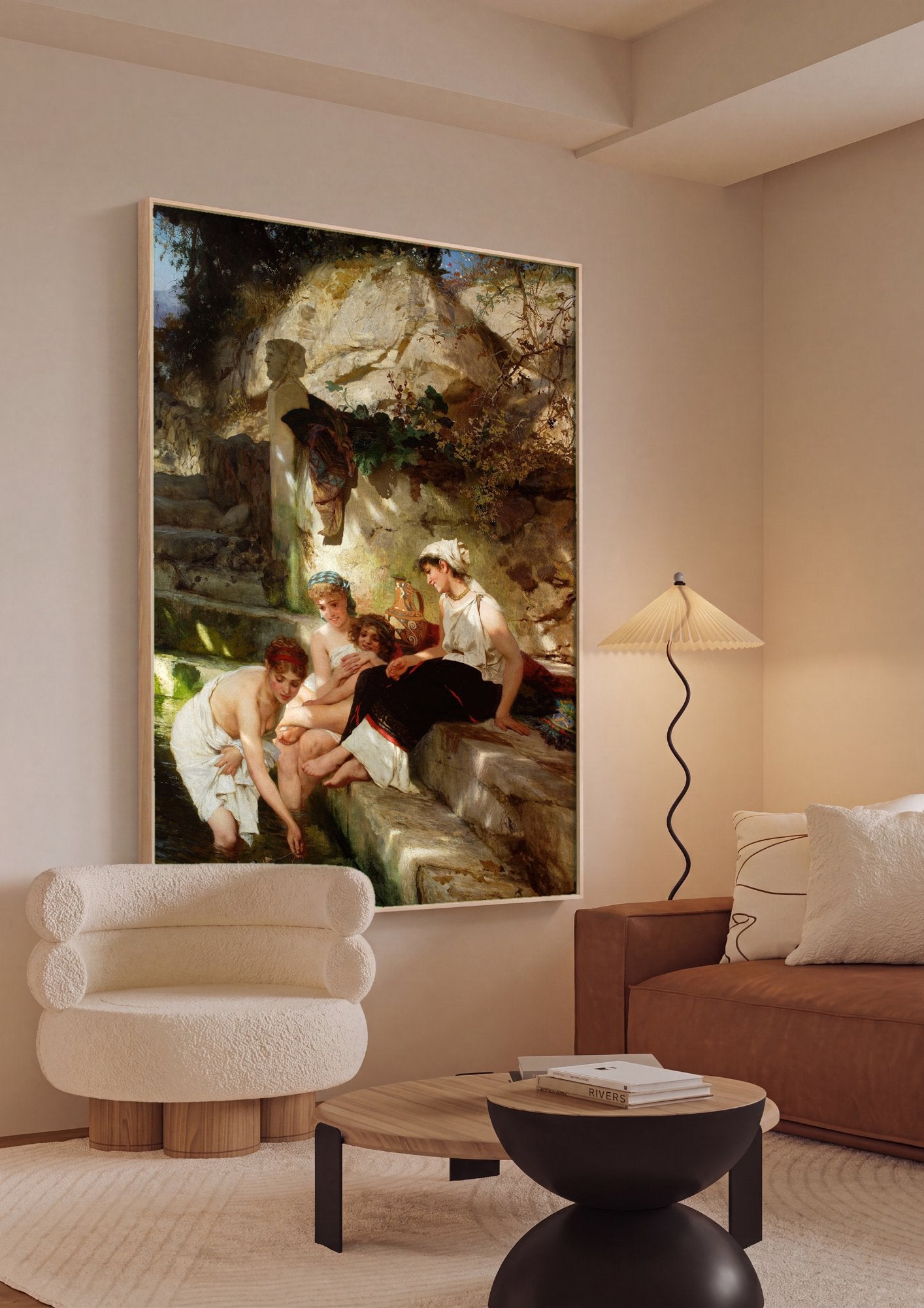 Quadro Decorativo A Fonte - Henryk Siemiradzki em ambiente decorado
