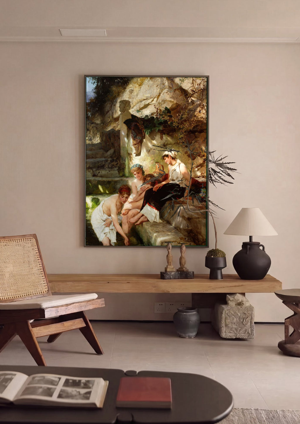 Quadro Decorativo A Fonte - Henryk Siemiradzki em ambiente decorado