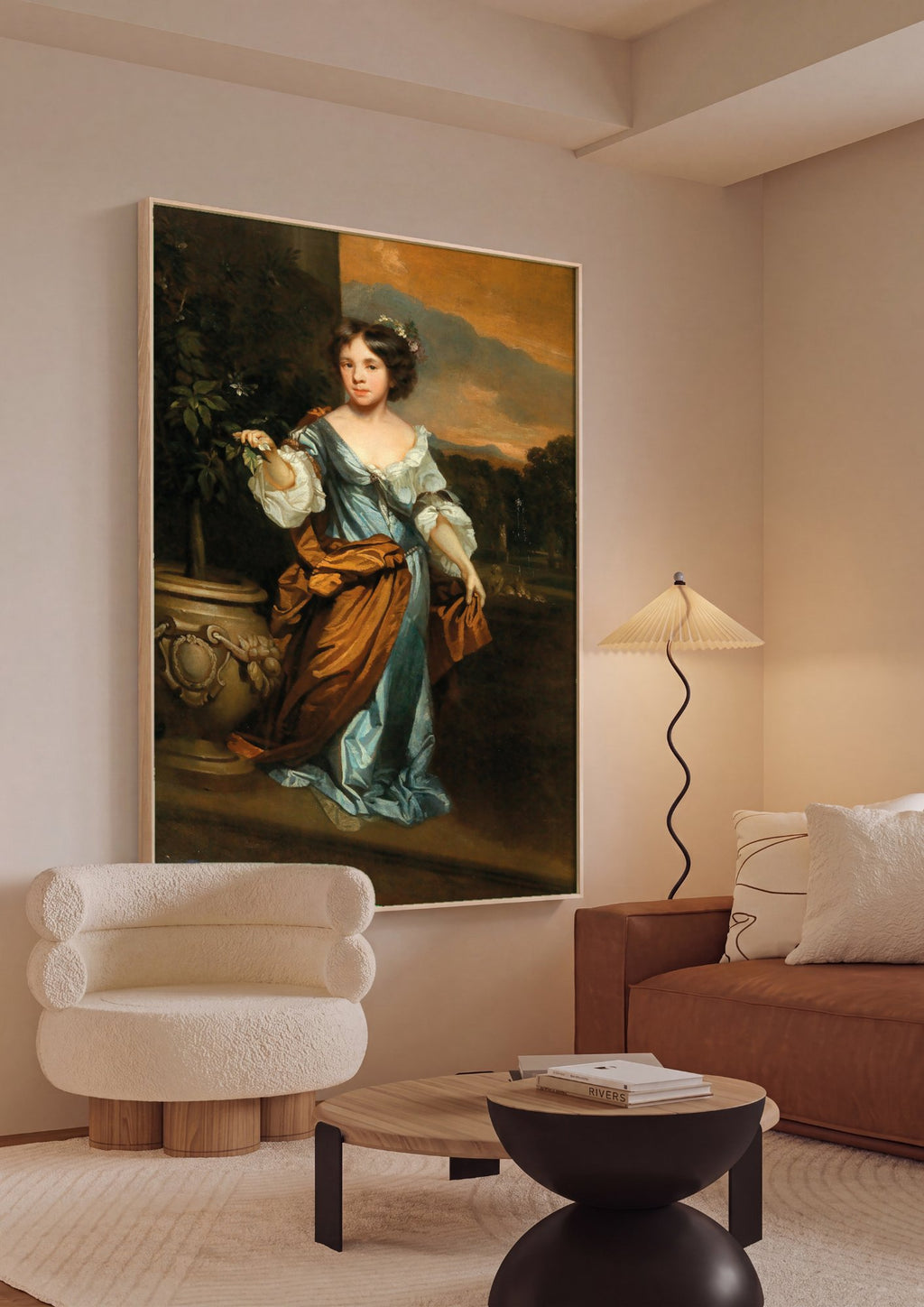 Quadro Decorativo A Jovem e a Laranjeira - Nicolaes Maes em ambiente decorado