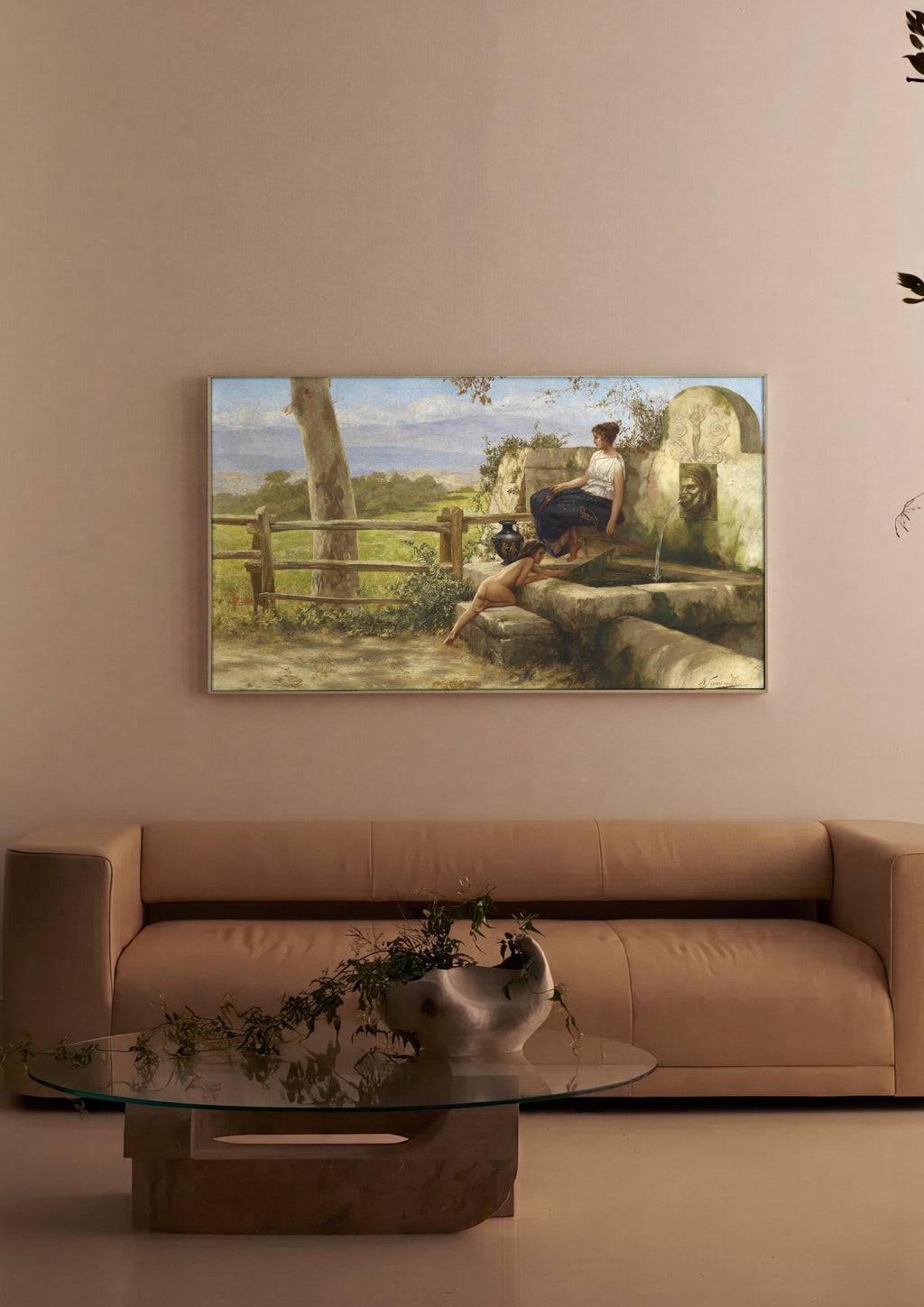 Quadro Decorativo A Fonte - Henryk Siemiradzki em ambiente decorado