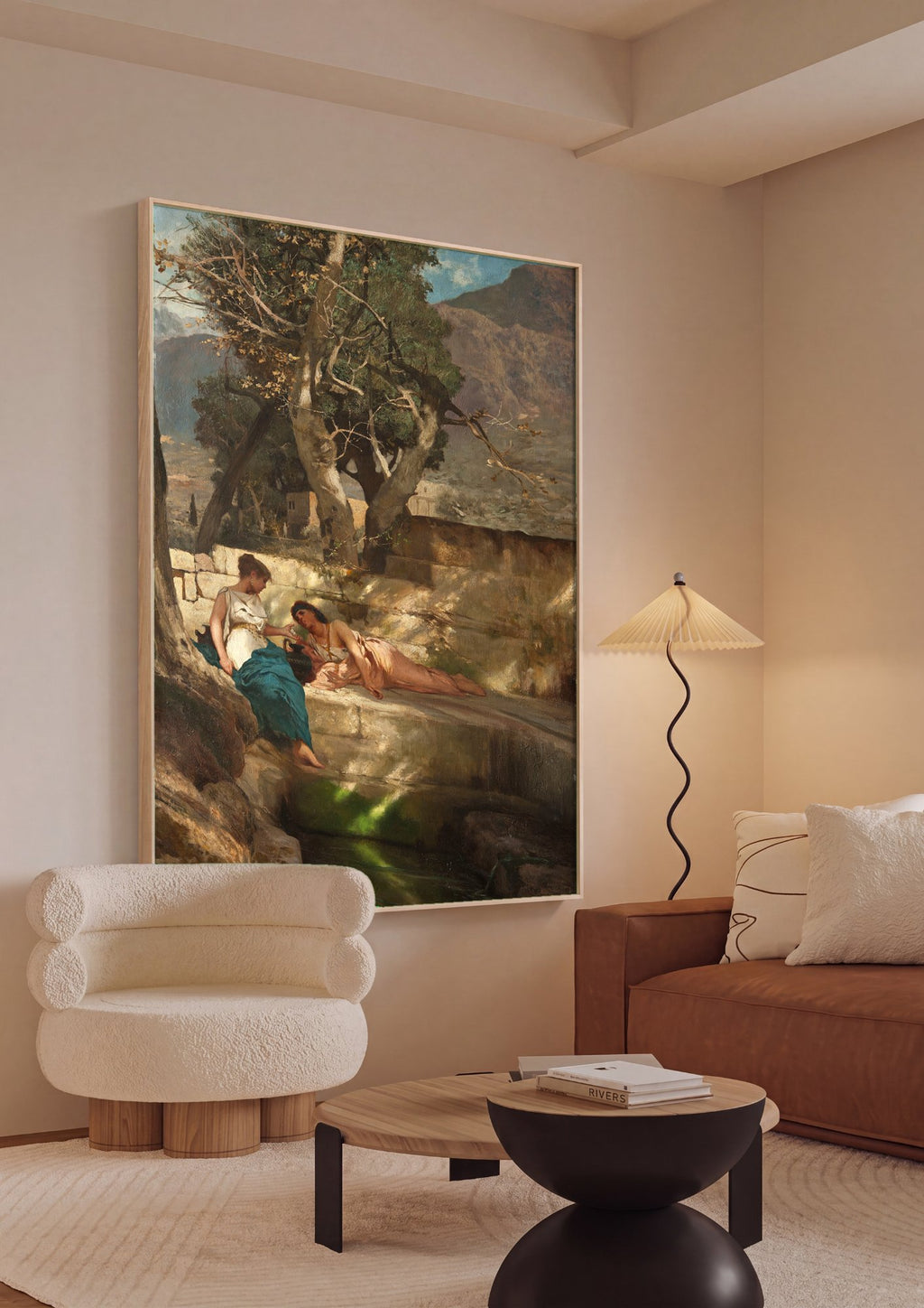 Quadro Decorativo A Fonte - Henryk Siemiradzki em ambiente decorado