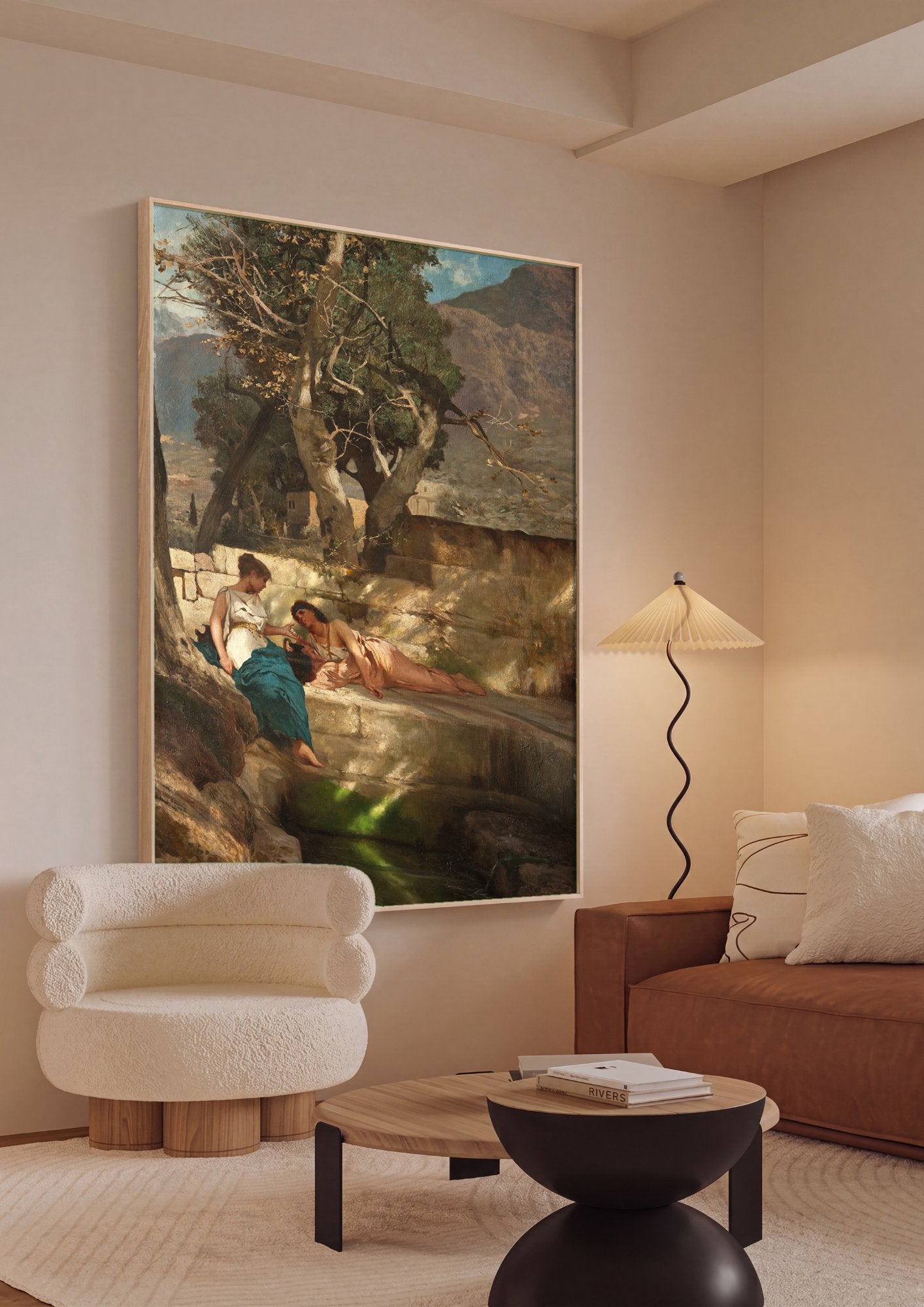 Quadro Decorativo A Fonte - Henryk Siemiradzki em ambiente decorado