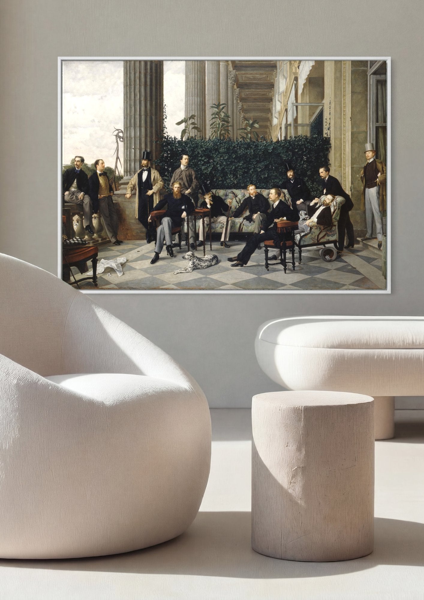 Quadro Decorativo Os Cavalheiros do Círculo do Círculo de Cheam - James Tissot em ambiente decorado
