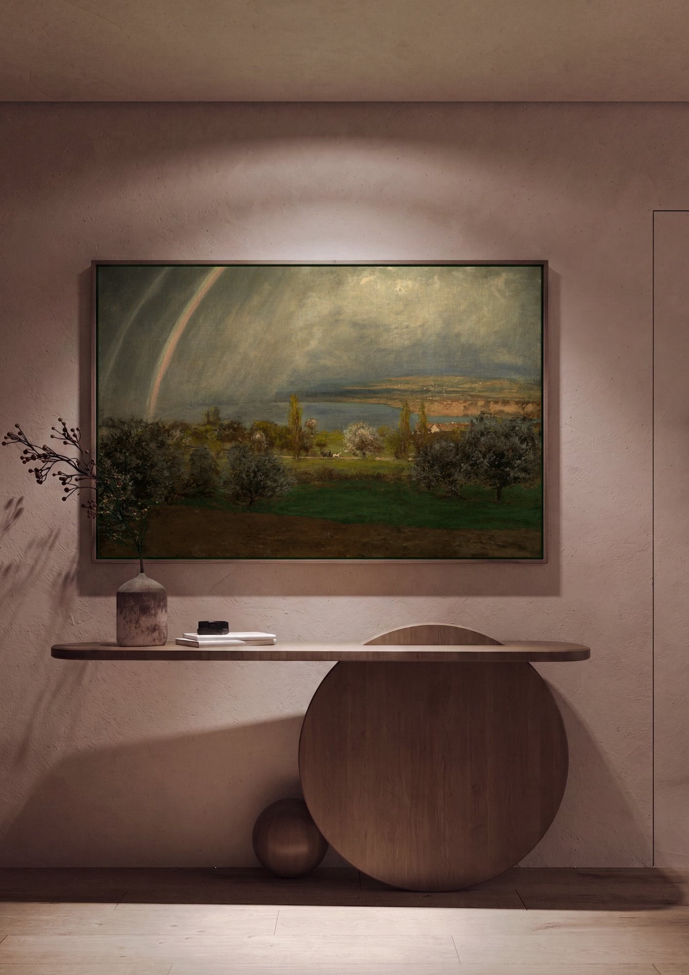 Quadro Decorativo A Paisagem do Arco-íris - Hans Thoma em ambiente decorado