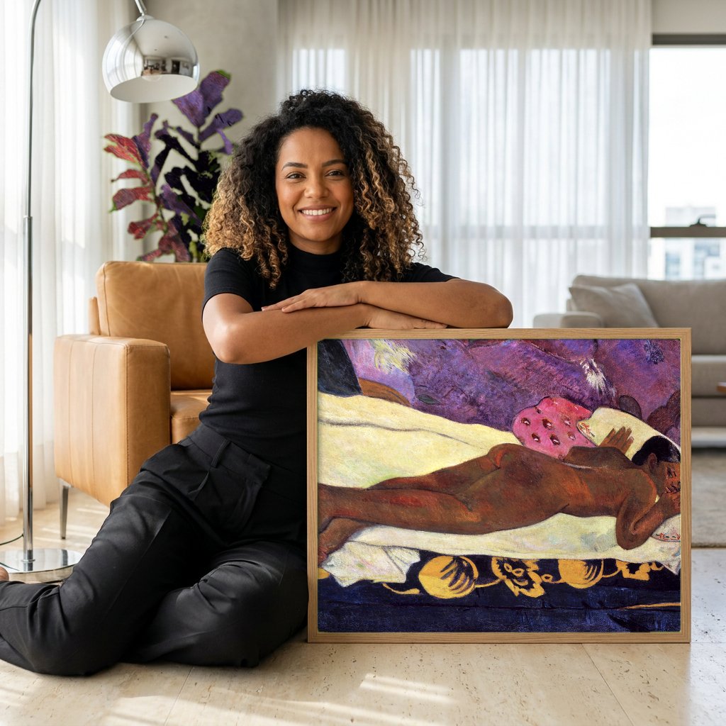 Quadro Decorativo Manao Tupapau (O Espírito dos Mortos) - Gauguin com modelo em ambiente