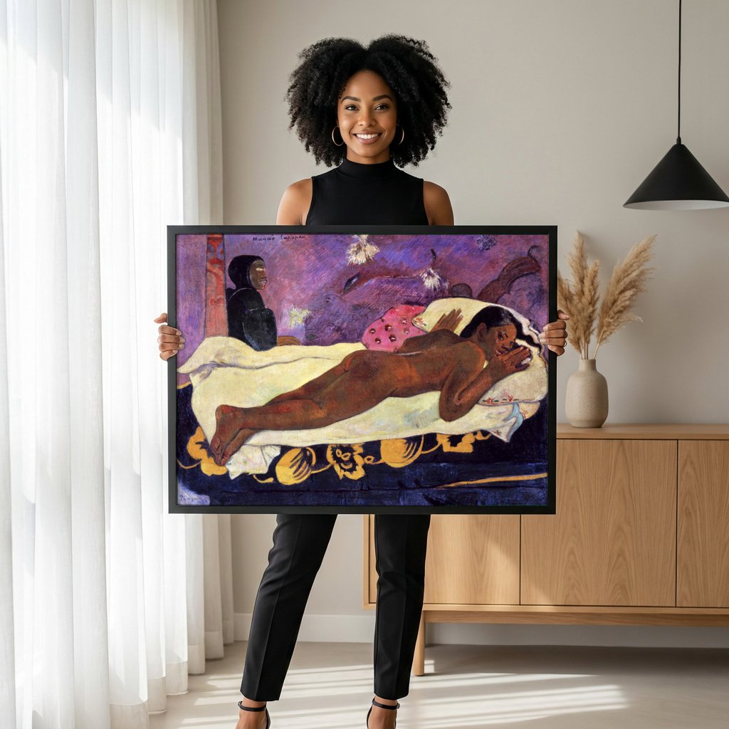 Quadro Decorativo Manao Tupapau (O Espírito dos Mortos) - Gauguin com modelo em ambiente