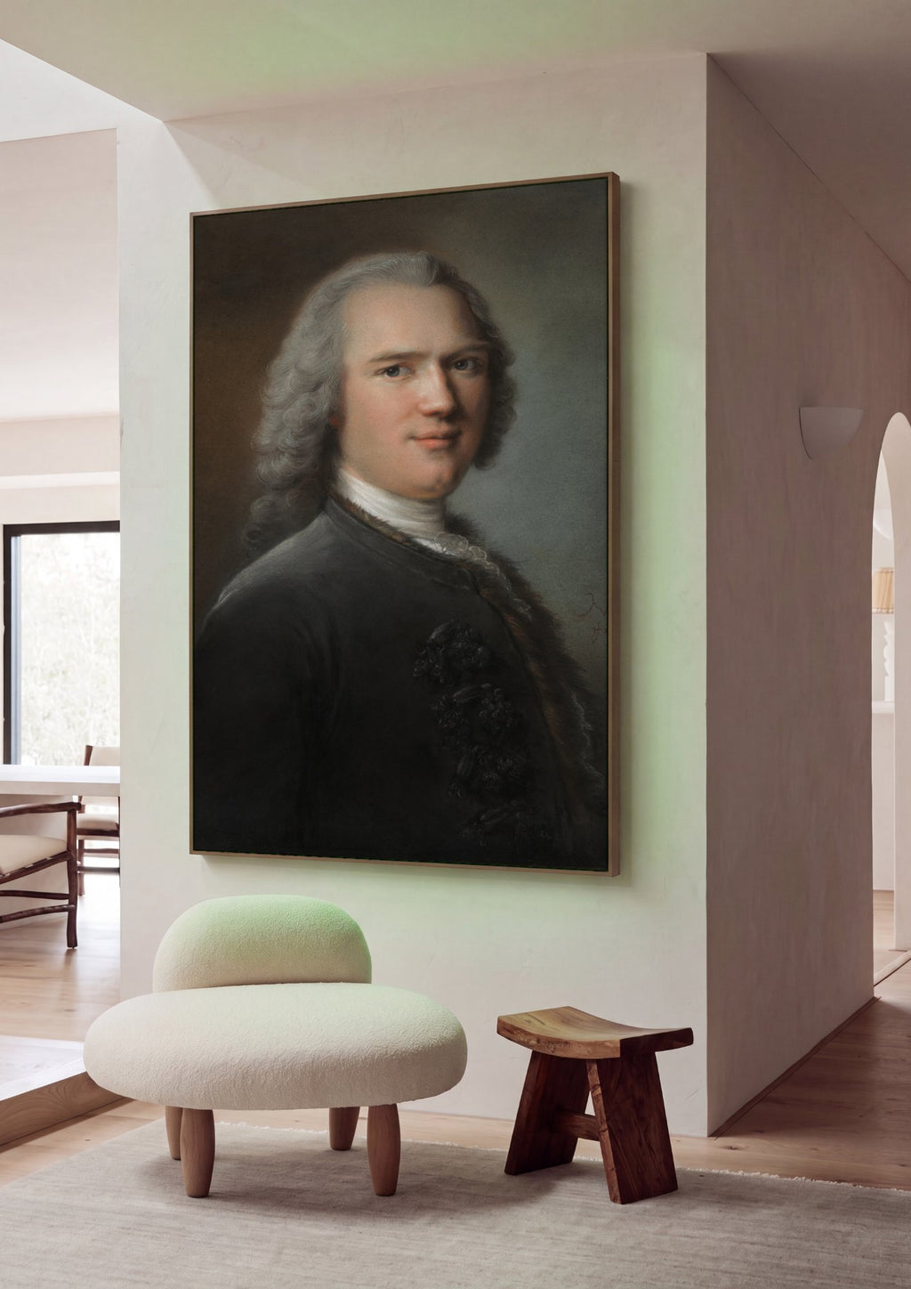 Quadro Decorativo Retrato de Cavalheiro - Jean-Marc Nattier em ambiente decorado