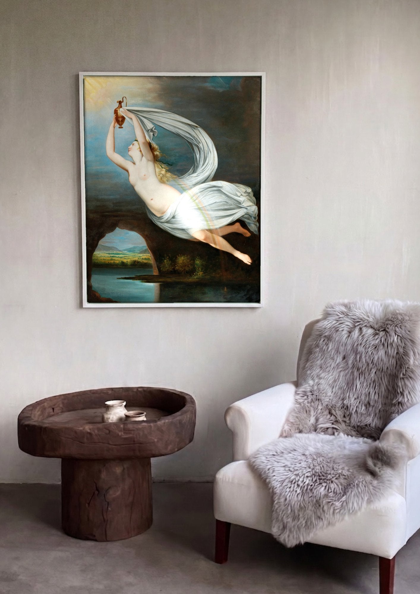 Quadro Decorativo Aurora - Anne-Louis Girodet em ambiente decorado