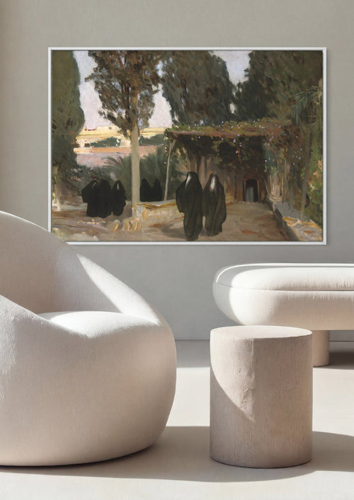 Quadro Decorativo 'No Jardim do Mosteiro' - John Singer Sargent em ambiente decorado