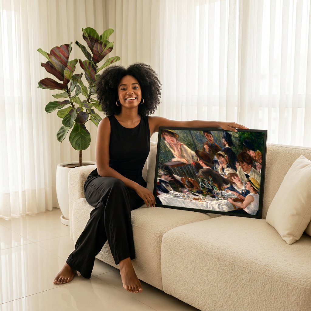 Quadro Decorativo O Almoço dos Barqueiros - Renoir com modelo em ambiente