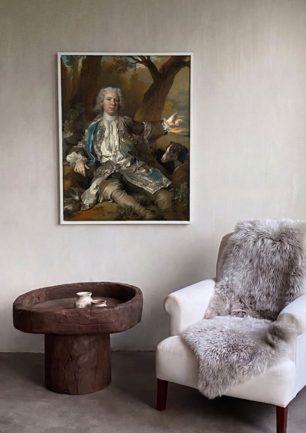 Quadro Decorativo Retrato de Cavalheiro - Largillière em ambiente decorado