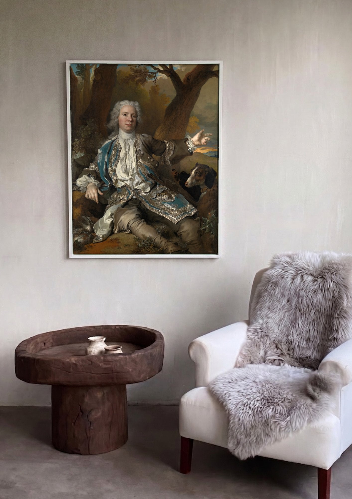 Quadro Decorativo Retrato de Cavalheiro - Largillière em ambiente decorado