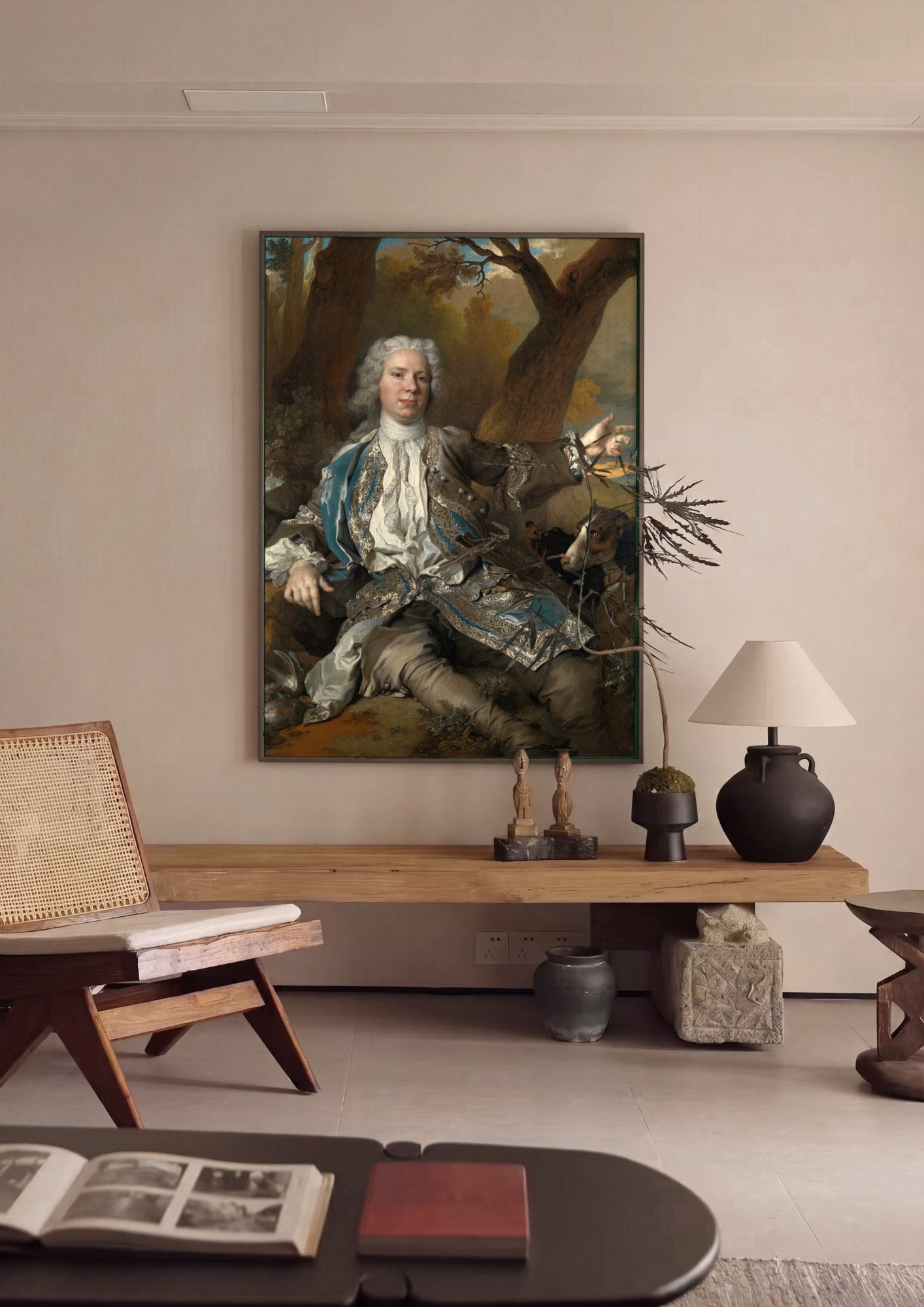 Quadro Decorativo Retrato de Cavalheiro - Largillière em ambiente decorado