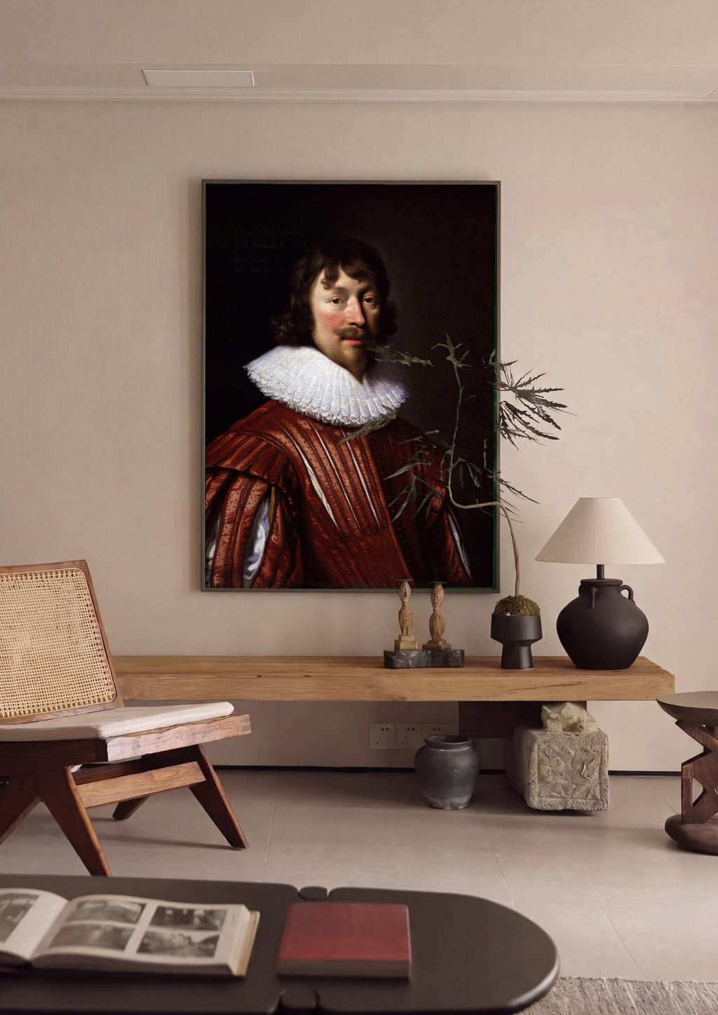 Quadro Decorativo Retrato de Cavalheiro - Daniël Mijtens em ambiente decorado