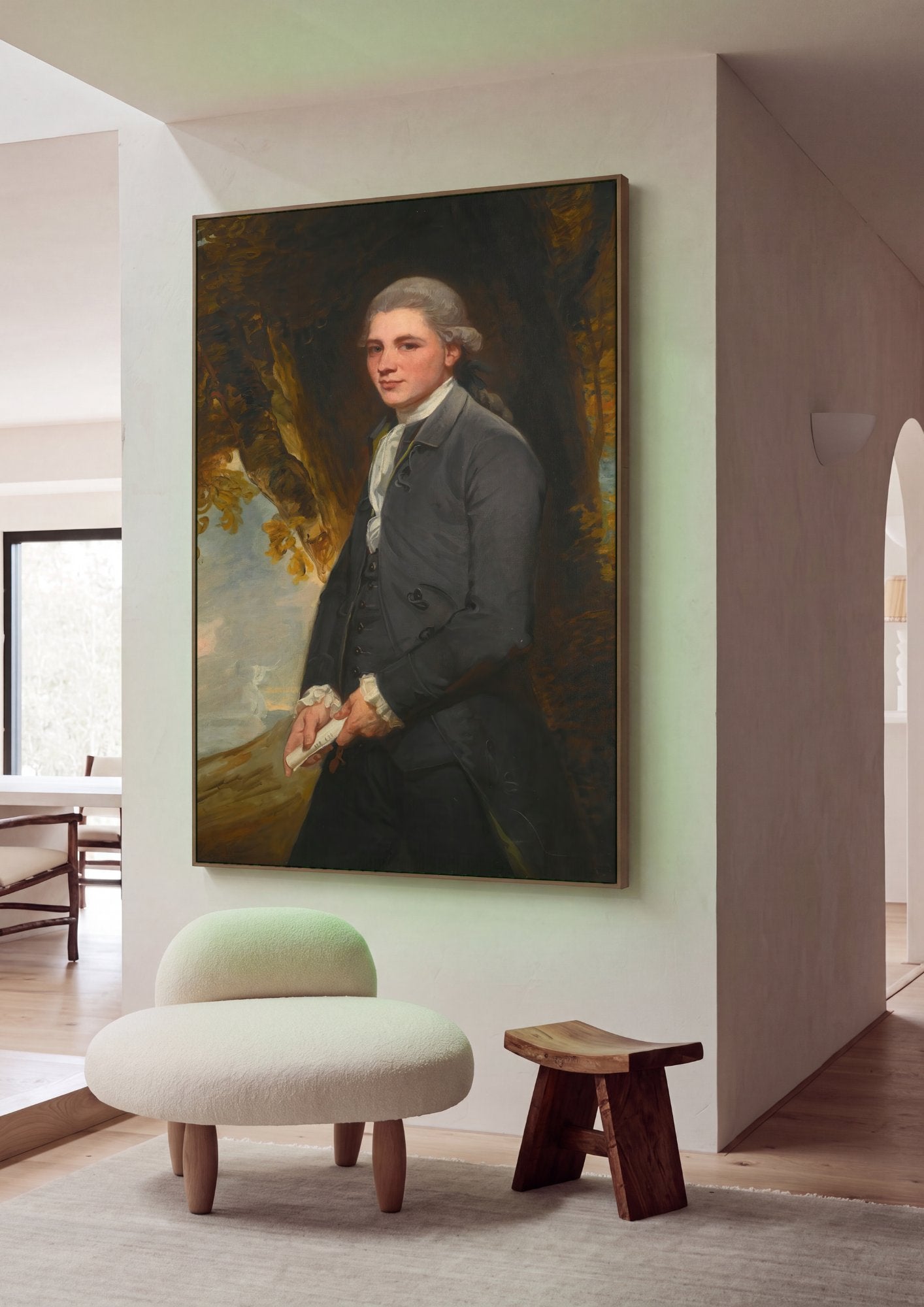 Quadro Decorativo Retrato de Cavalheiro - George Romney em ambiente decorado