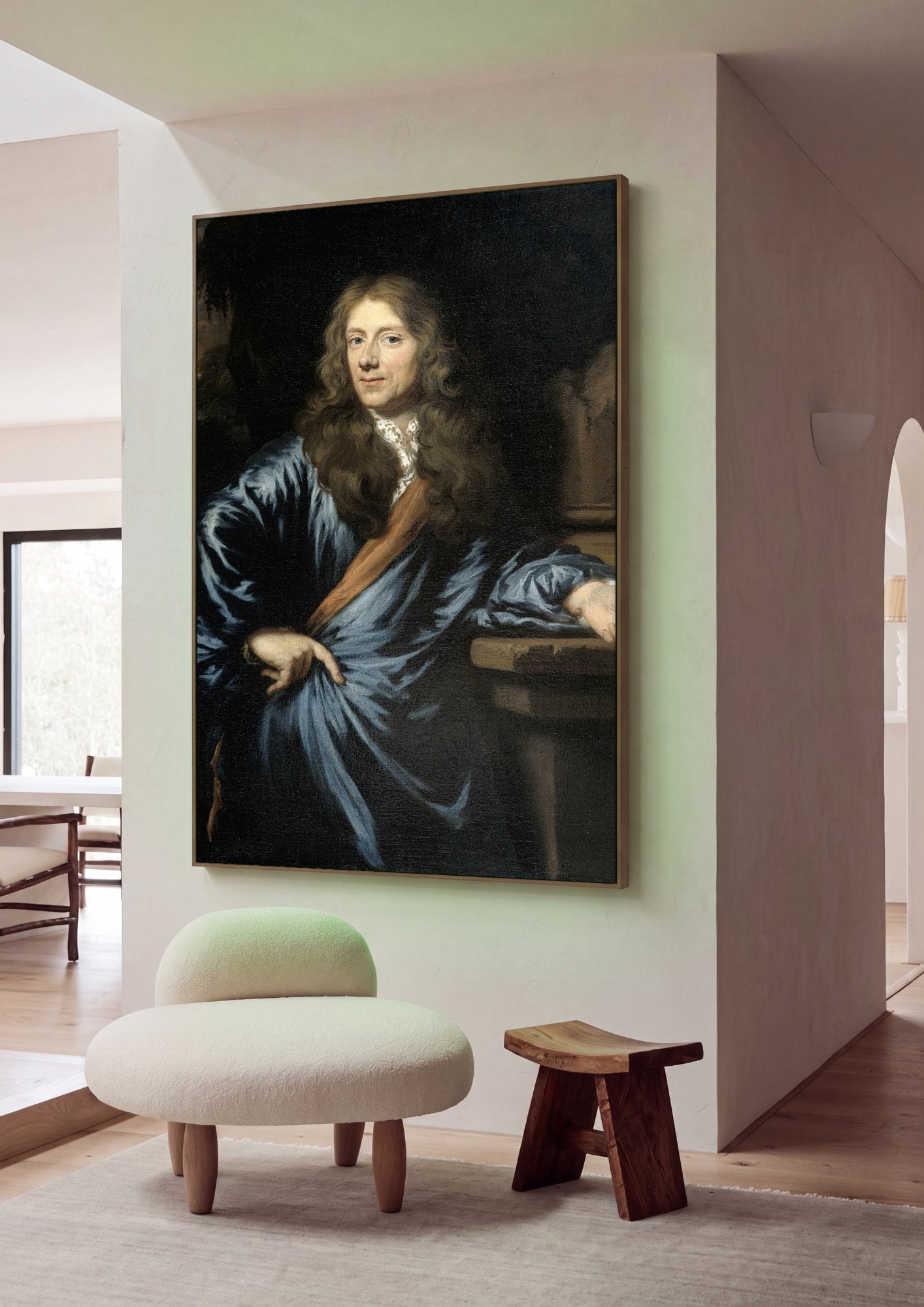 Quadro Decorativo Retrato de Cavalheiro - Nicolaes Maes em ambiente decorado