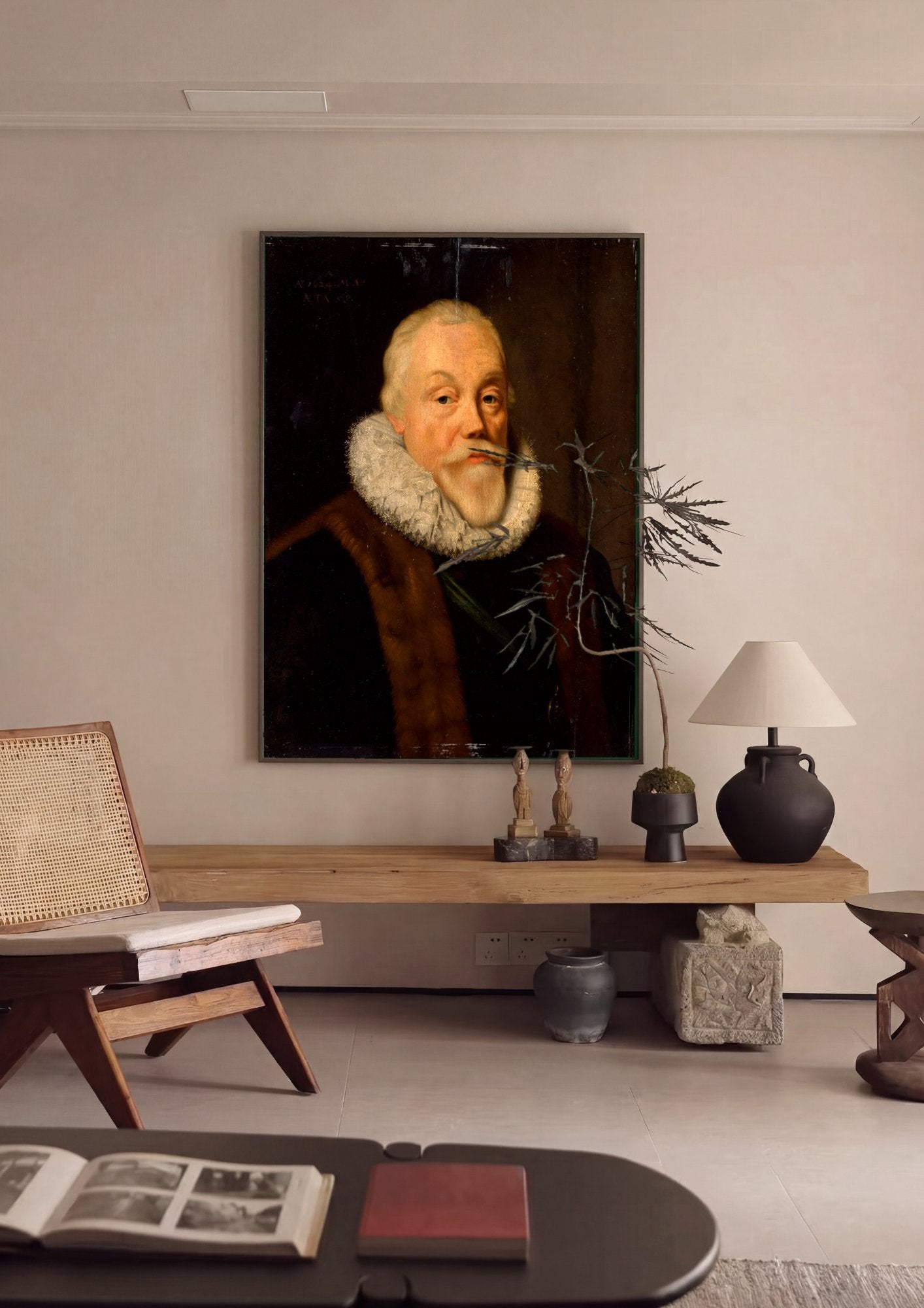 Quadro Decorativo Retrato de Cavalheiro - Daniël Mijtens em ambiente decorado