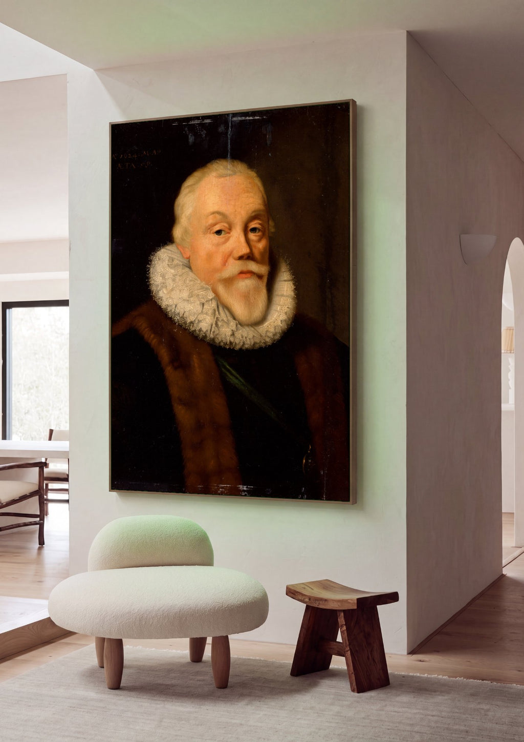 Quadro Decorativo Retrato de Cavalheiro - Daniël Mijtens em ambiente decorado