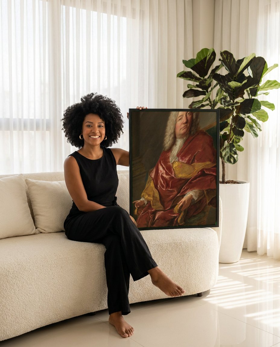 Quadro Decorativo Retrato de Cavalheiro - Jean François de Troy com modelo em ambiente